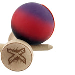 Kendama X Originala, Profesionala, Flippy, Big Cups V2, Rubber Grip cu Cupe Mari, Rulment Metalic cu Ata 55 cm,