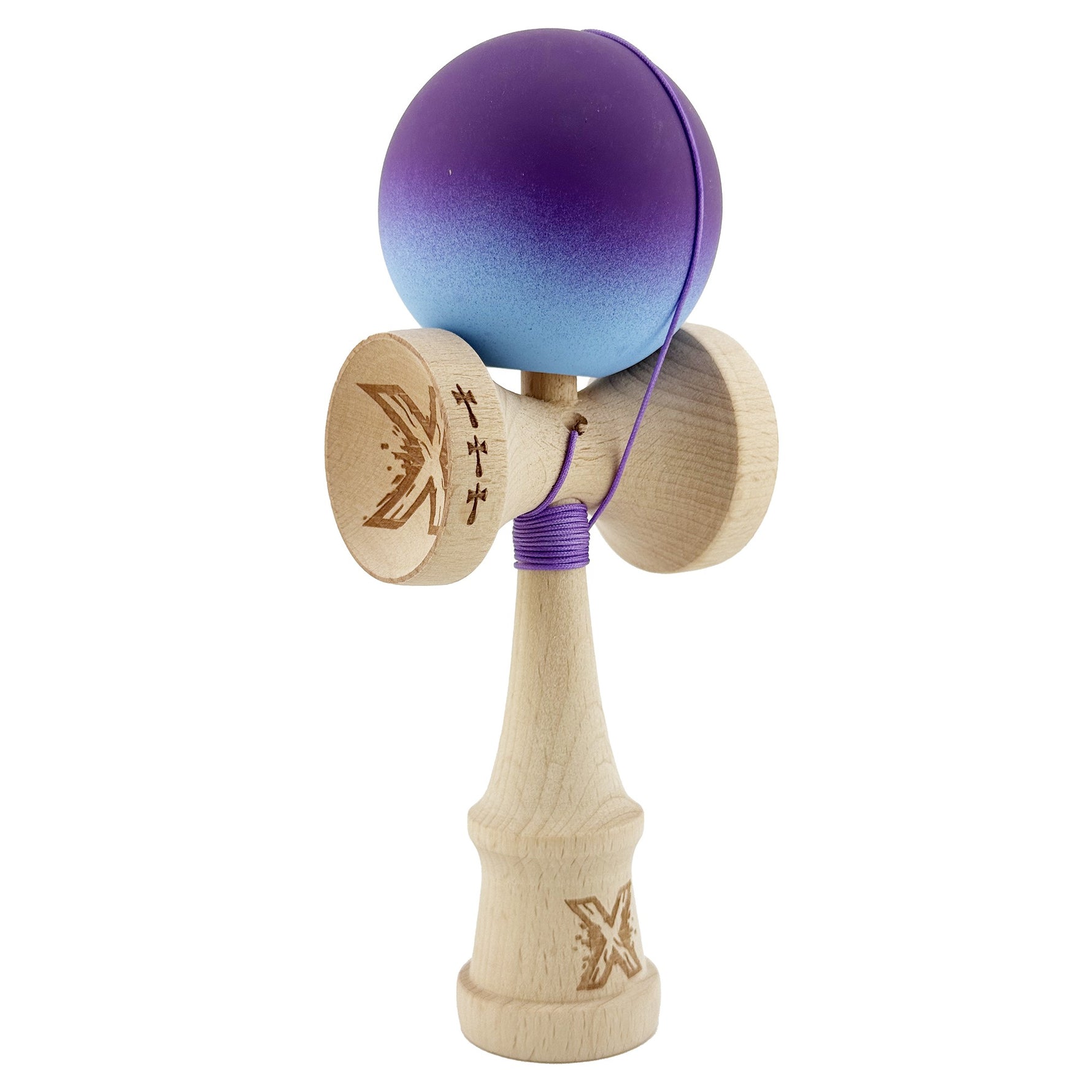 Kendama X Originala, Profesionala, Flippy, Big Cups V2, Rubber Grip cu Cupe Mari, Rulment Metalic cu Ata 55 cm,