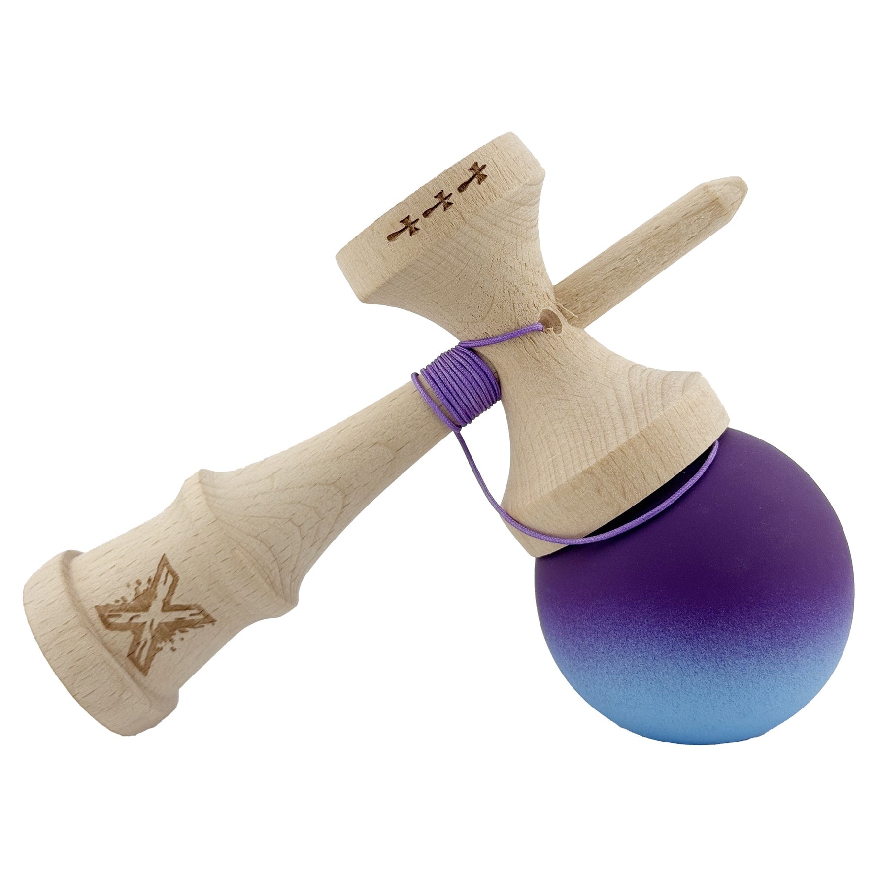 Kendama X Originala, Profesionala, Flippy, Big Cups V2, Rubber Grip cu Cupe Mari, Rulment Metalic cu Ata 55 cm,