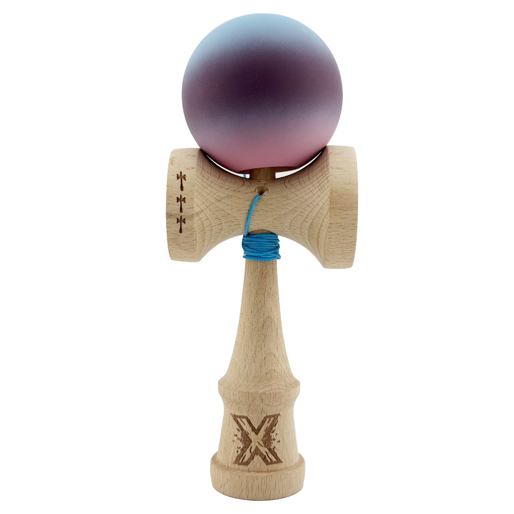 Kendama X Originala, Profesionala, Flippy, Big Cups V2, Rubber Grip cu Cupe Mari, Rulment Metalic cu Ata 55 cm,