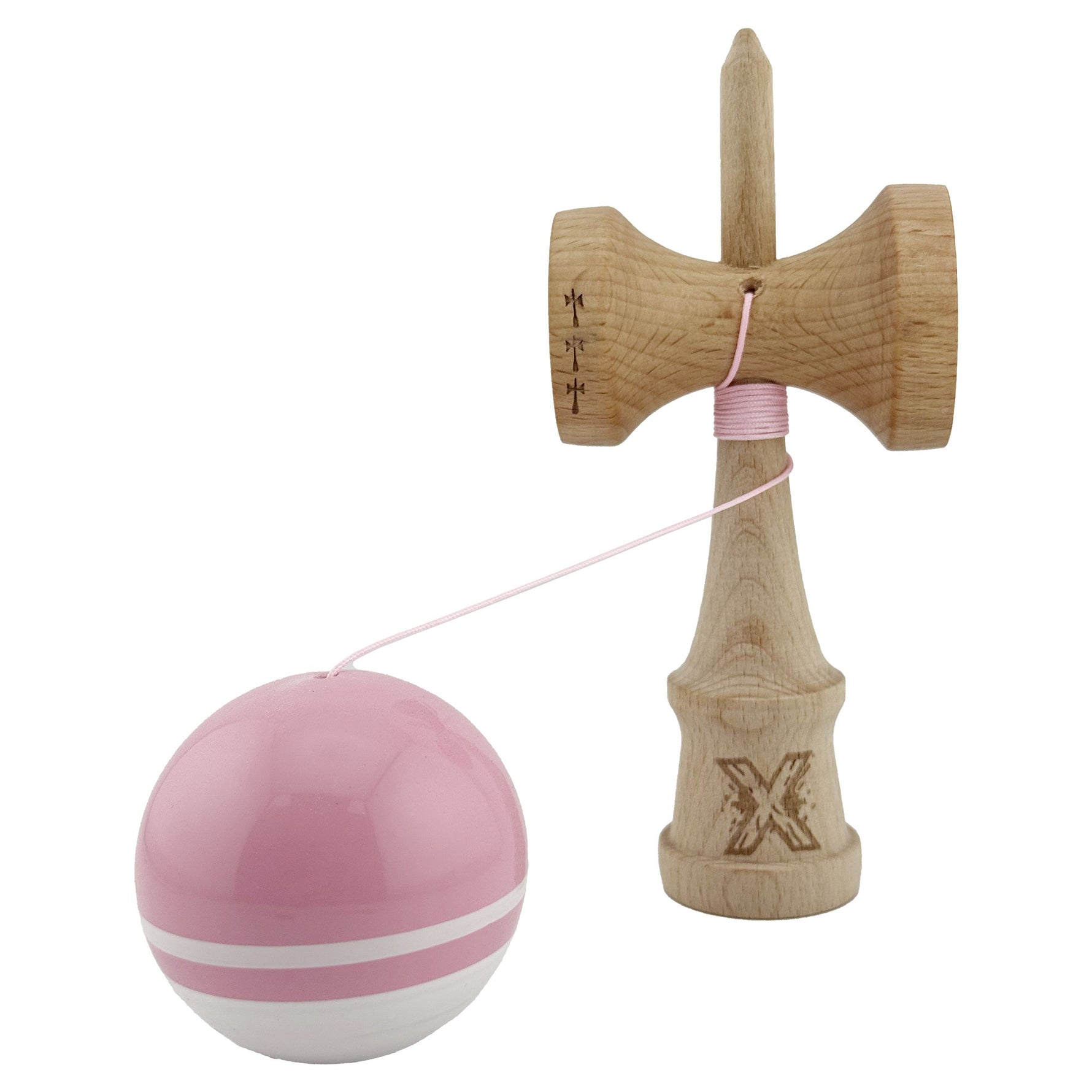 Kendama X Originala, Profesionala, Flippy, Big Cups V2, Super Sticky cu Cupe Mari, din lemn 18 cm, Rulment Metalic cu