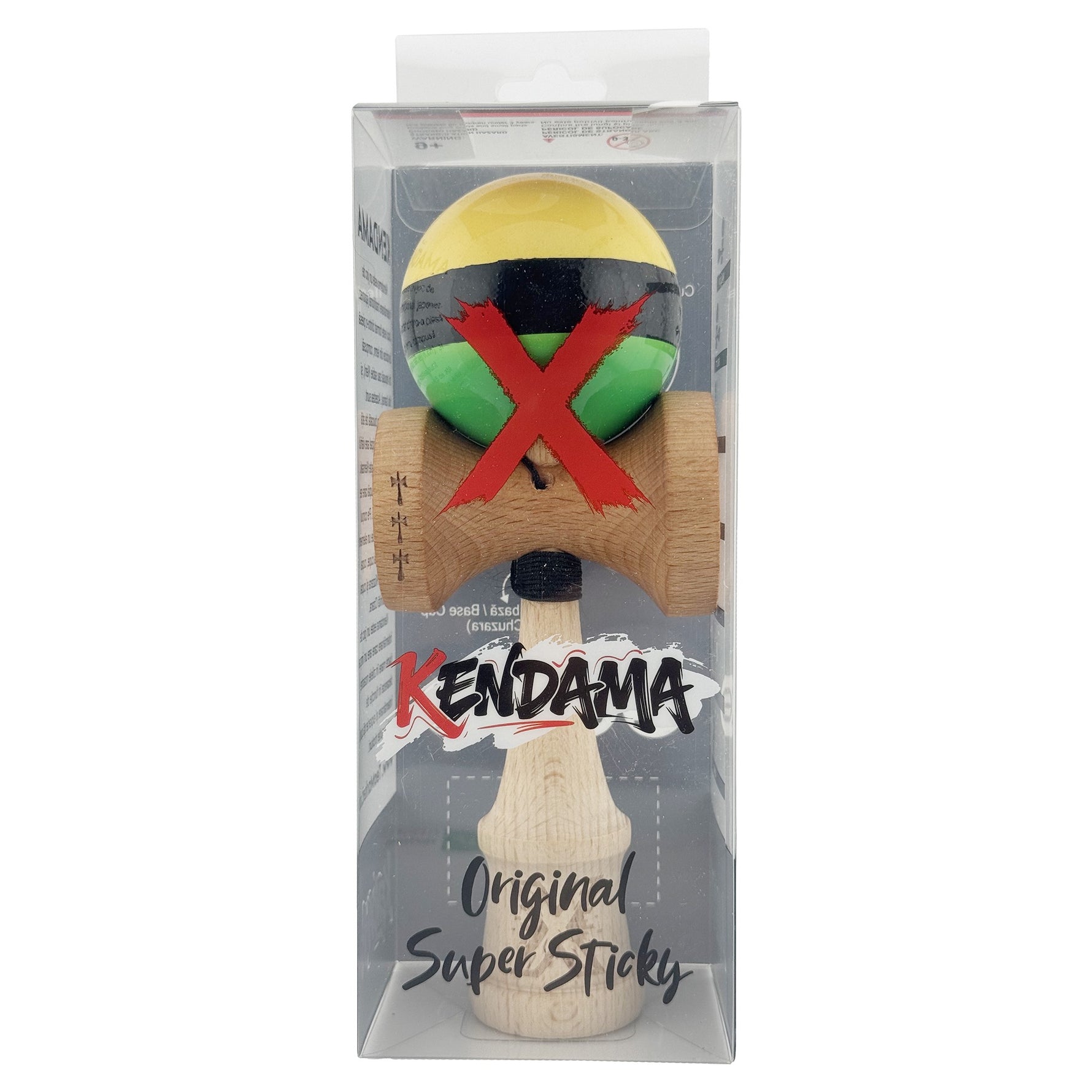 Kendama X Originala, Profesionala, Flippy, Big Cups V2, Super Sticky cu Cupe Mari, din lemn 18 cm, Rulment Metalic cu