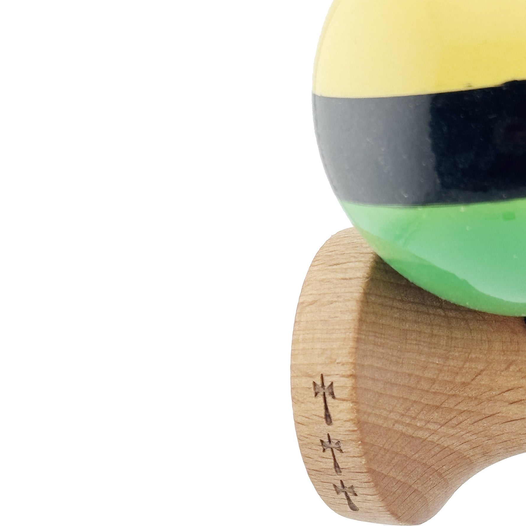 Kendama X Originala, Profesionala, Flippy, Big Cups V2, Super Sticky cu Cupe Mari, din lemn 18 cm, Rulment Metalic cu