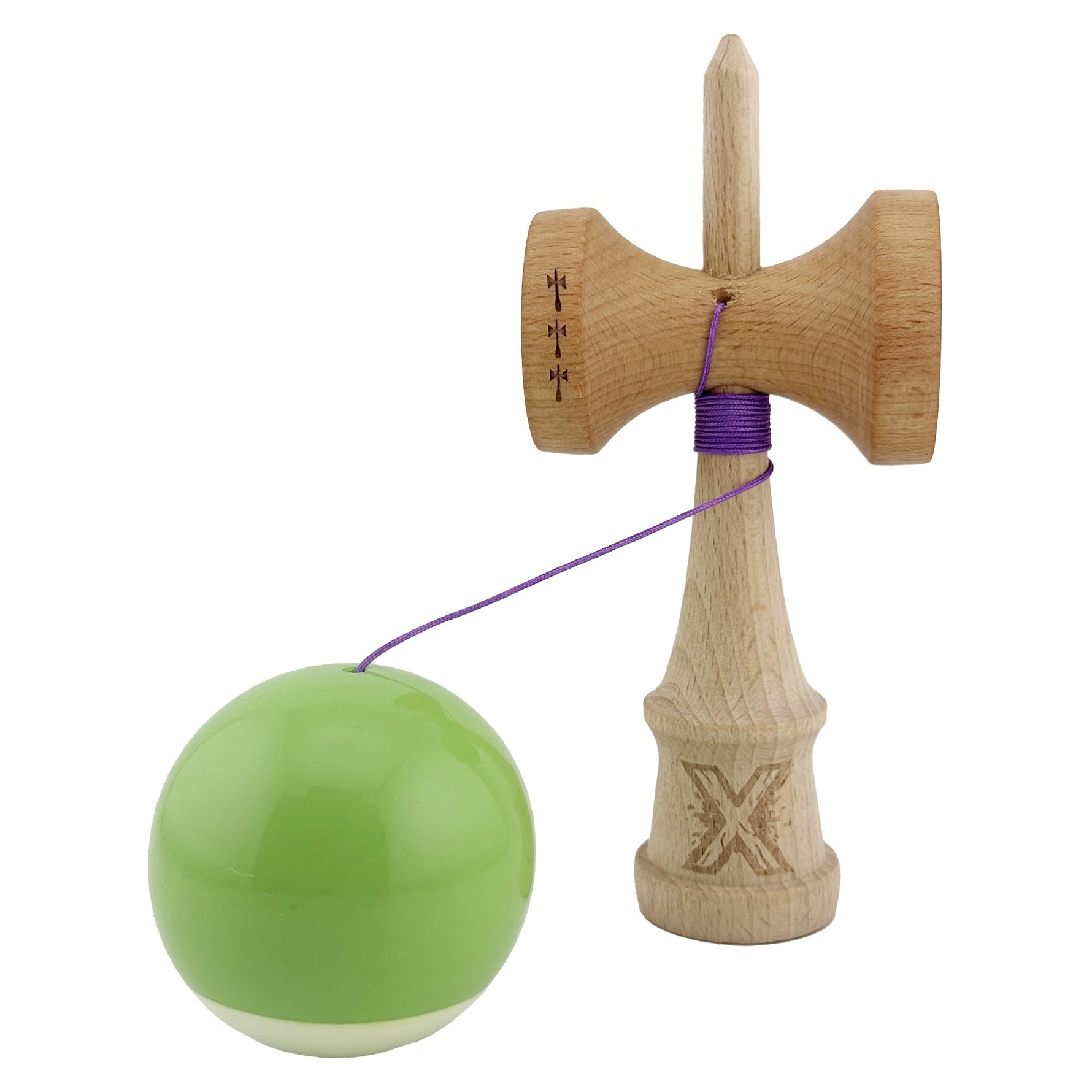 Kendama X Originala, Profesionala, Flippy, Big Cups V2, Super Sticky cu Cupe Mari, din lemn 18 cm, Rulment Metalic cu