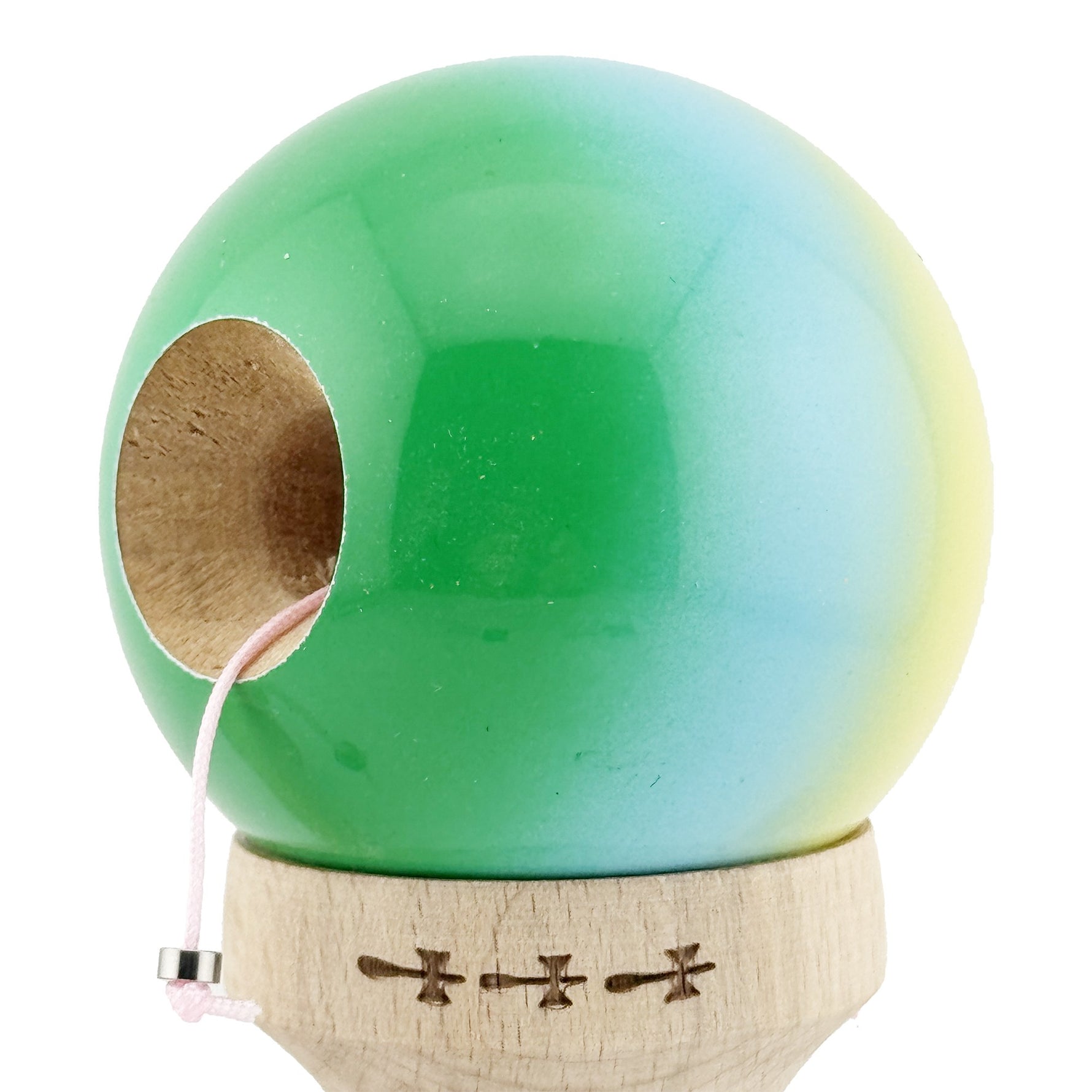 Kendama X Originala, Profesionala, Flippy, Big Cups V2, Super Sticky cu Cupe Mari, din lemn 18 cm, Rulment Metalic cu