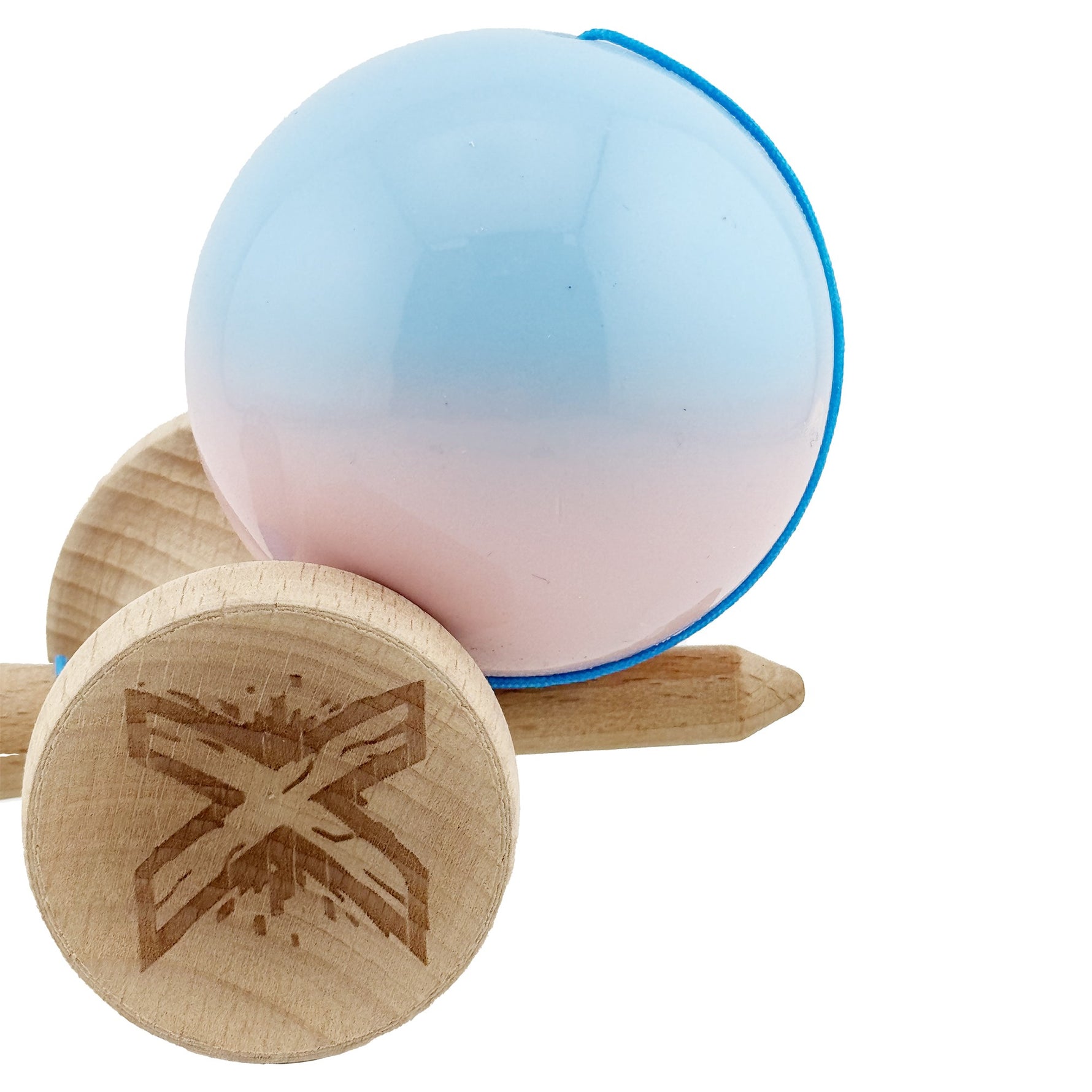 Kendama X Originala, Profesionala, Flippy, Big Cups V2, Super Sticky cu Cupe Mari, din lemn 18 cm, Rulment Metalic cu