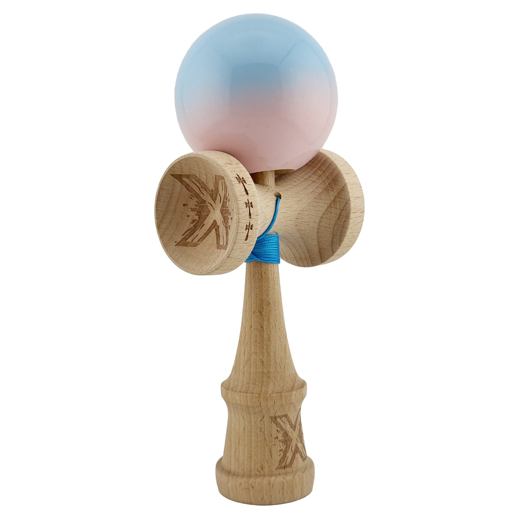 Kendama X Originala, Profesionala, Flippy, Big Cups V2, Super Sticky cu Cupe Mari, din lemn 18 cm, Rulment Metalic cu