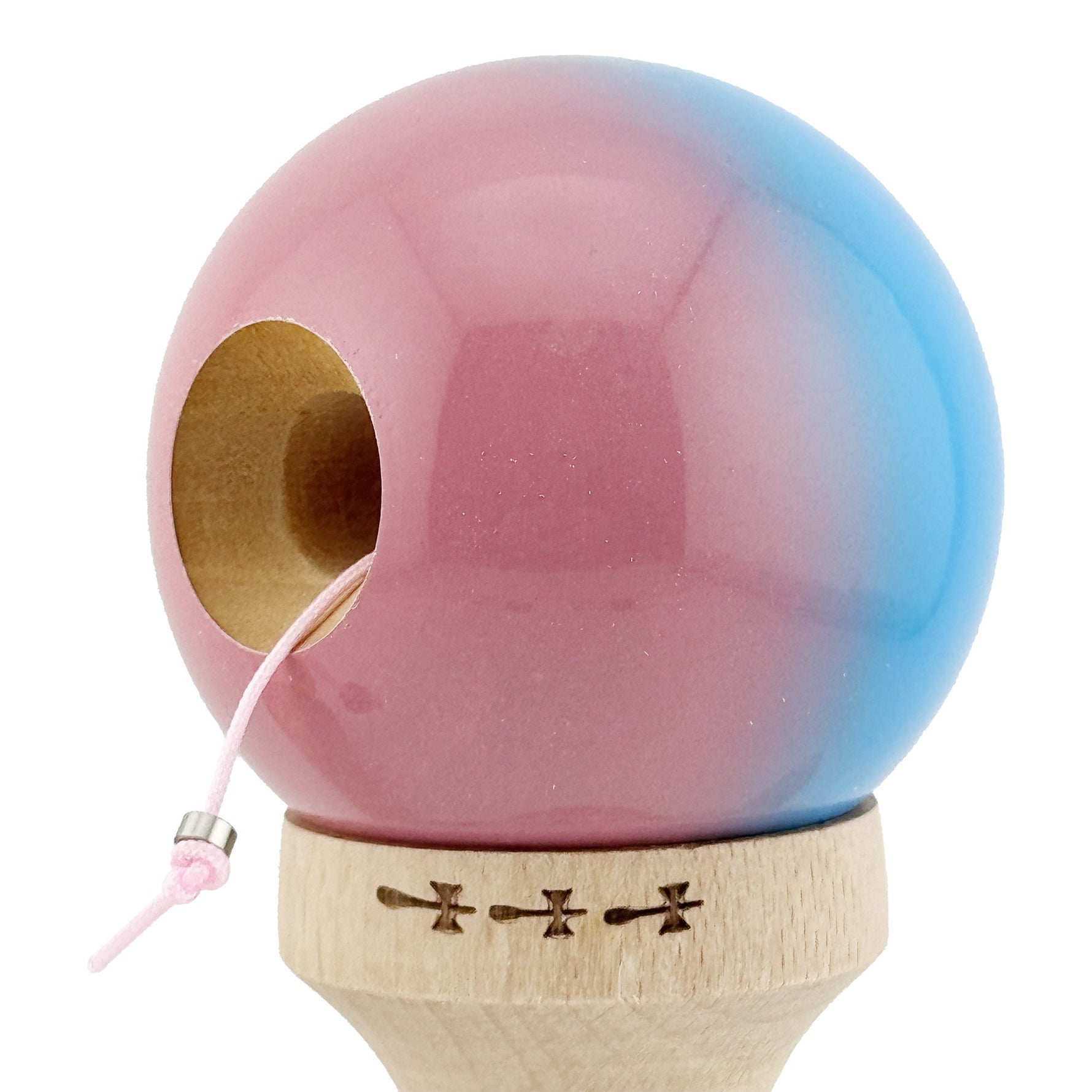 Kendama X Originala, Profesionala, Flippy, Big Cups V2, Super Sticky cu Cupe Mari, din lemn 18 cm, Rulment Metalic cu