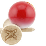 Kendama X Originala, Profesionala, Flippy, Big Cups V2, Super Sticky cu Cupe Mari, din lemn 18 cm, Rulment Metalic cu