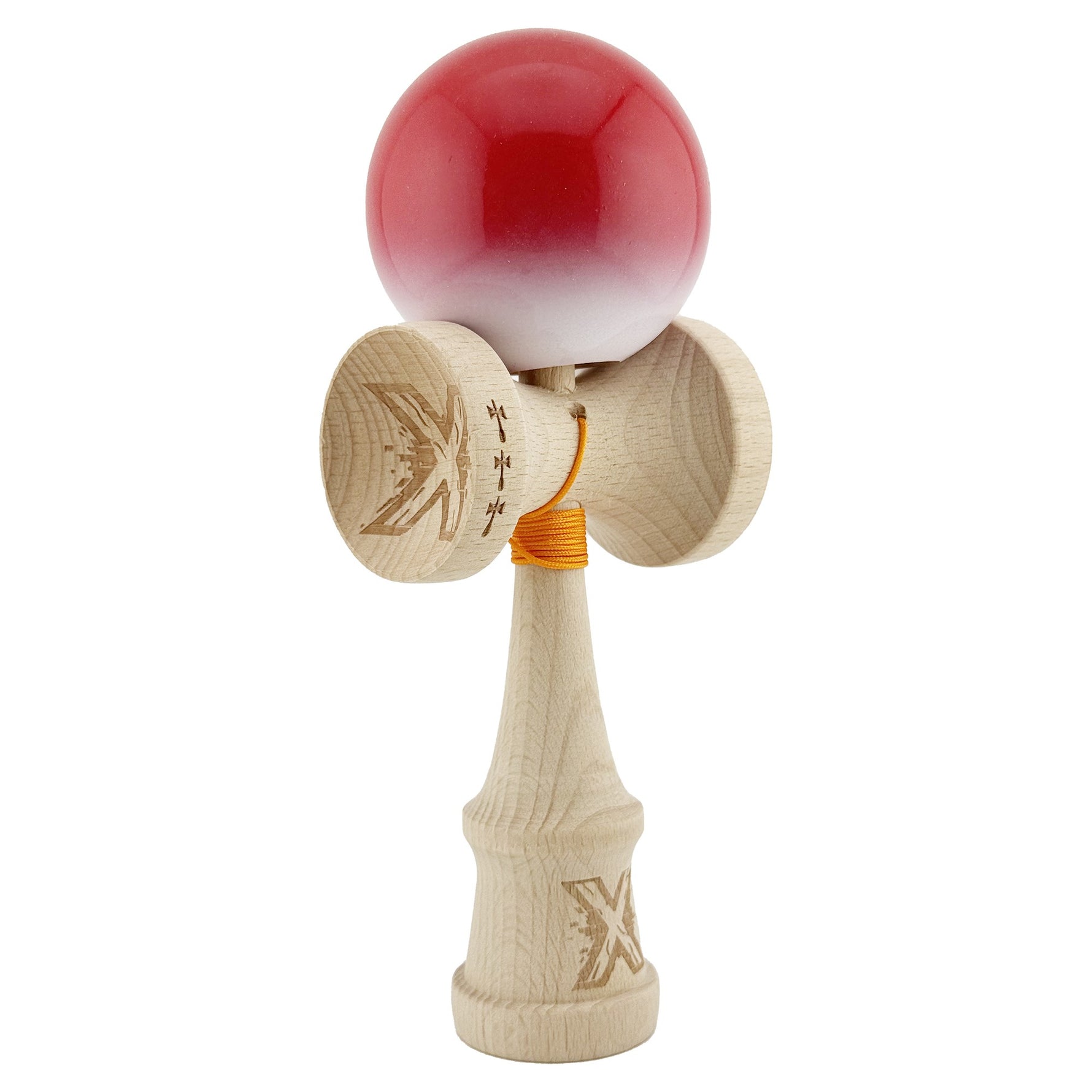Kendama X Originala, Profesionala, Flippy, Big Cups V2, Super Sticky cu Cupe Mari, din lemn 18 cm, Rulment Metalic cu