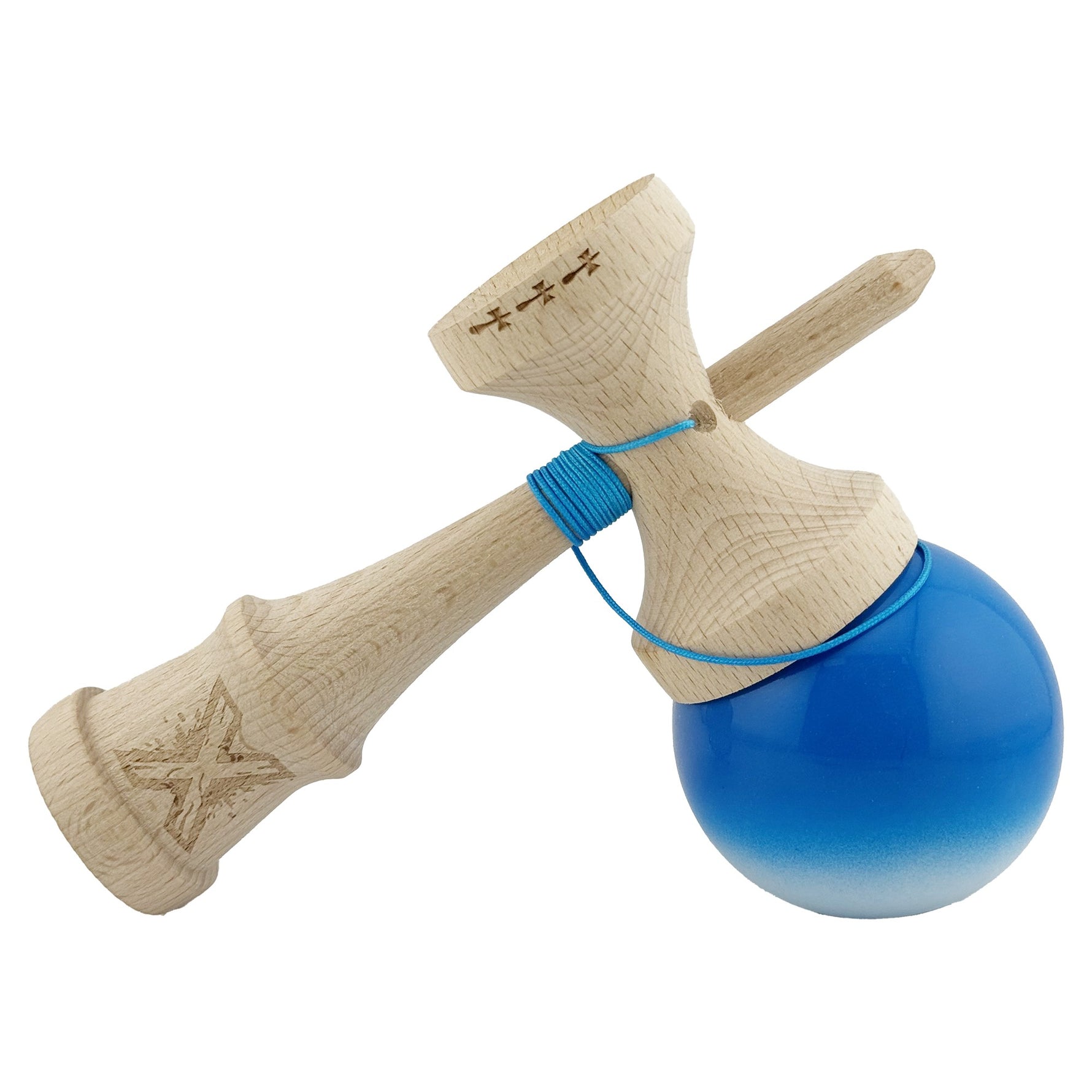 Kendama X Originala, Profesionala, Flippy, Big Cups V2, Super Sticky cu Cupe Mari, din lemn 18 cm, Rulment Metalic cu