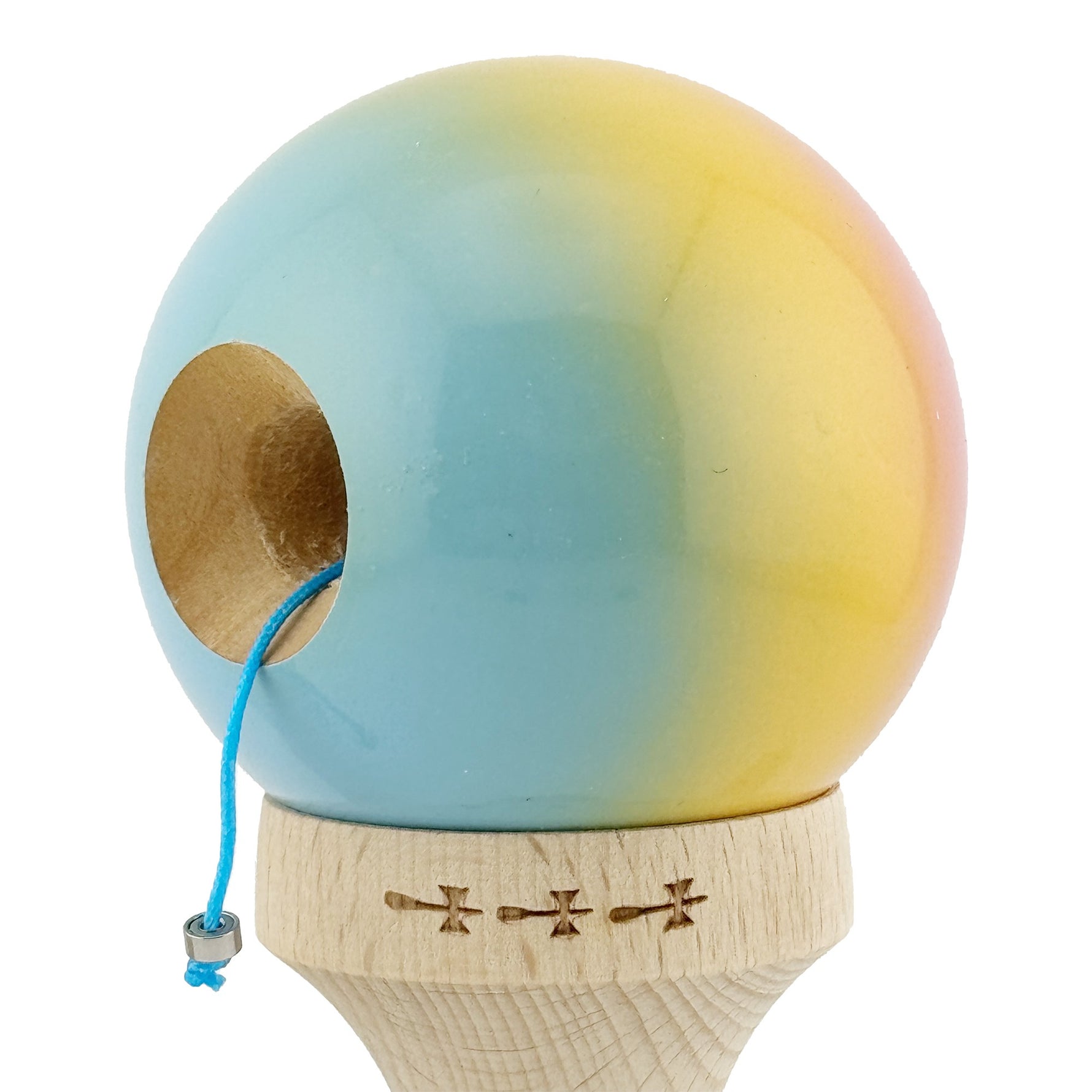 Kendama X Originala, Profesionala, Flippy, Big Cups V2, Super Sticky cu Cupe Mari, din lemn 18 cm, Rulment Metalic cu