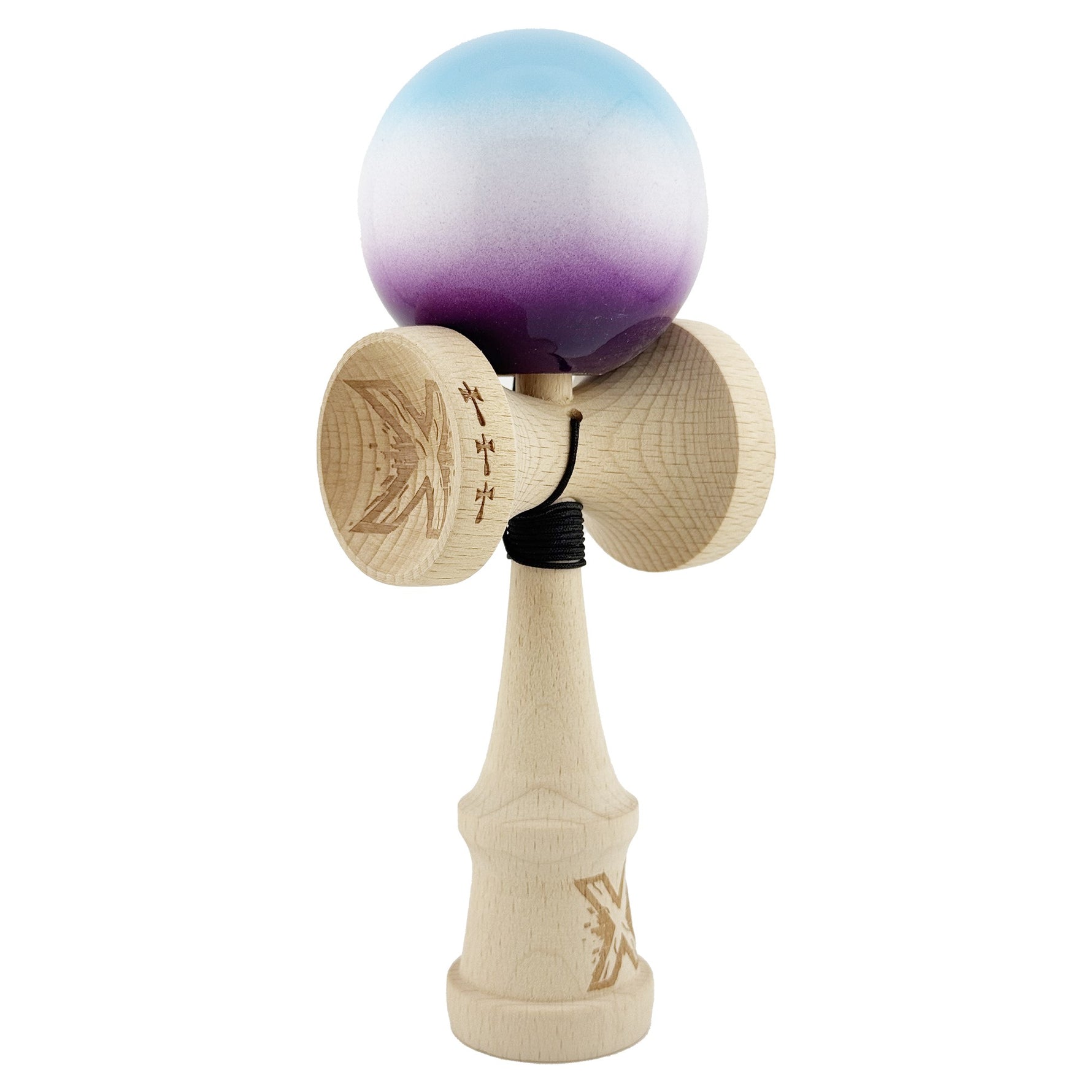 Kendama X Originala, Profesionala, Flippy, Big Cups V2, Super Sticky cu Cupe Mari, din lemn 18 cm, Rulment Metalic cu