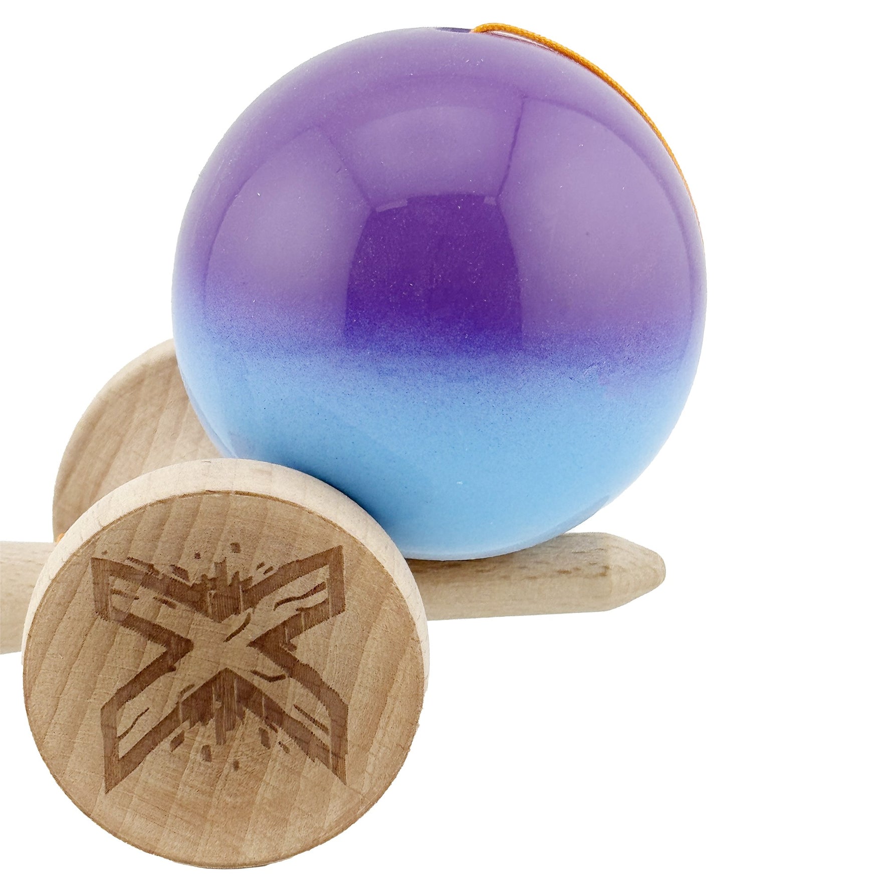 Kendama X Originala, Profesionala, Flippy, Big Cups V2, Super Sticky cu Cupe Mari, din lemn 18 cm, Rulment Metalic cu