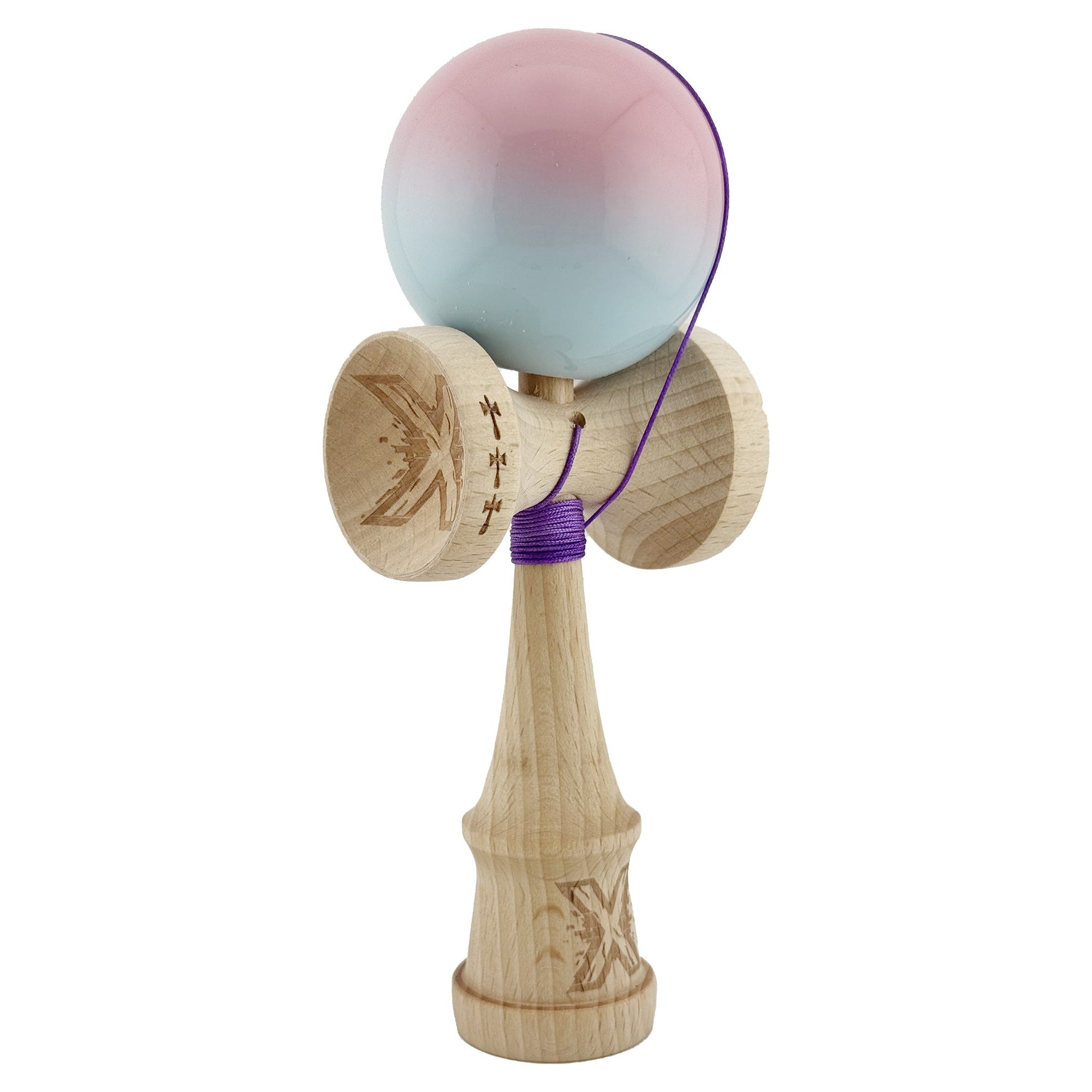 Kendama X Originala, Profesionala, Flippy, Big Cups V2, Super Sticky cu Cupe Mari, din lemn 18 cm, Rulment Metalic cu