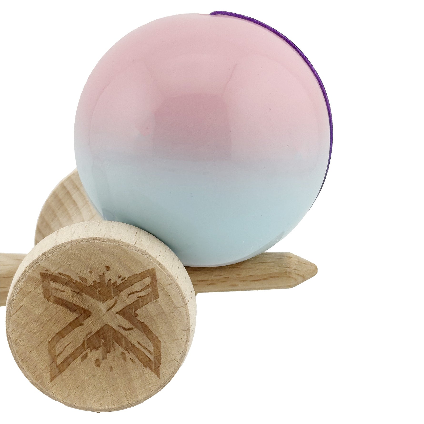 Kendama X Originala, Profesionala, Flippy, Big Cups V2, Super Sticky cu Cupe Mari, din lemn 18 cm, Rulment Metalic cu