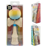 Kendama X Originala, Profesionala, Flippy, Big Cups V2, Super Sticky cu Cupe Mari, din lemn 18 cm, Rulment Metalic cu