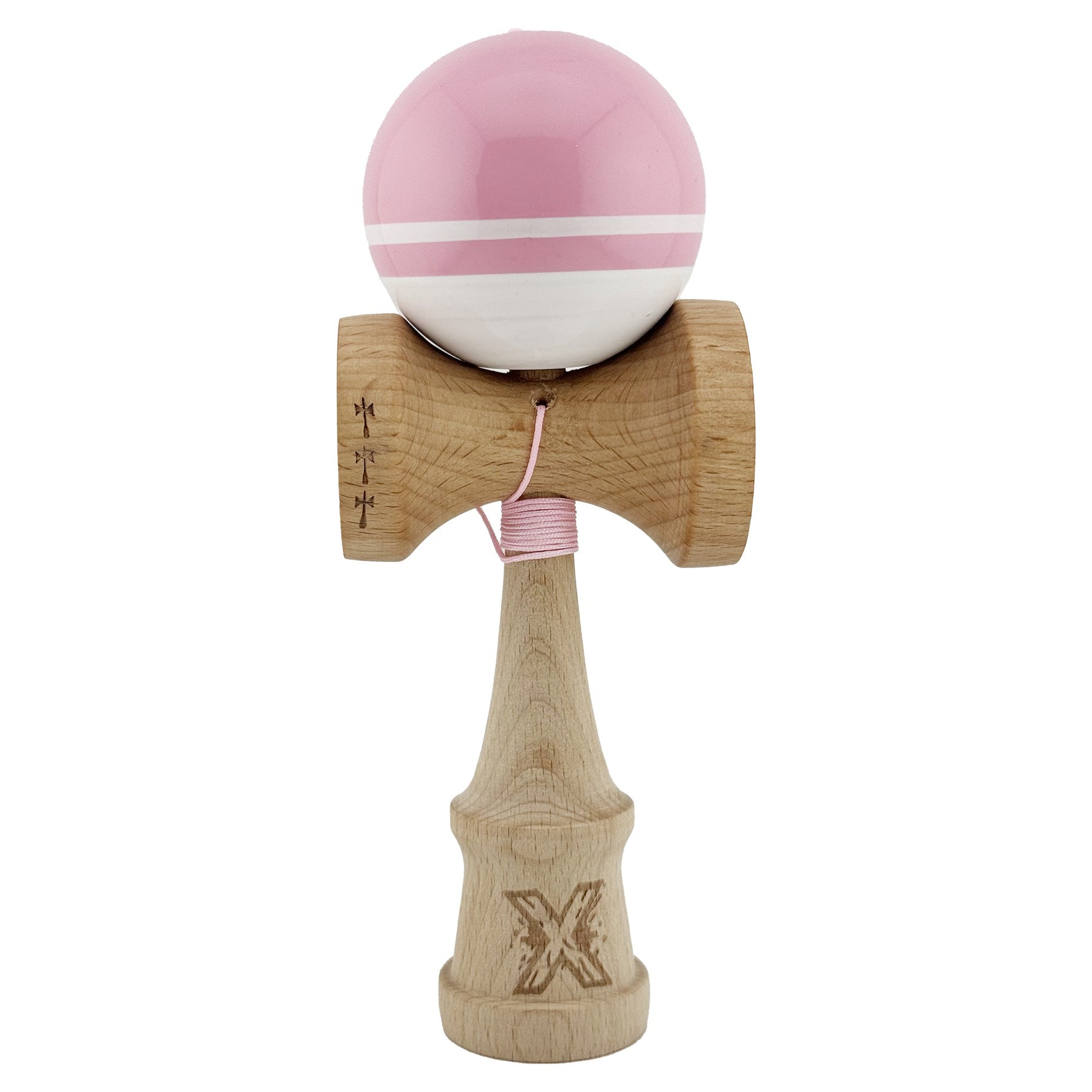 Kendama X Originala, Profesionala, Flippy, Big Cups V2, Super Sticky cu Cupe Mari, din lemn 18 cm, Rulment Metalic cu