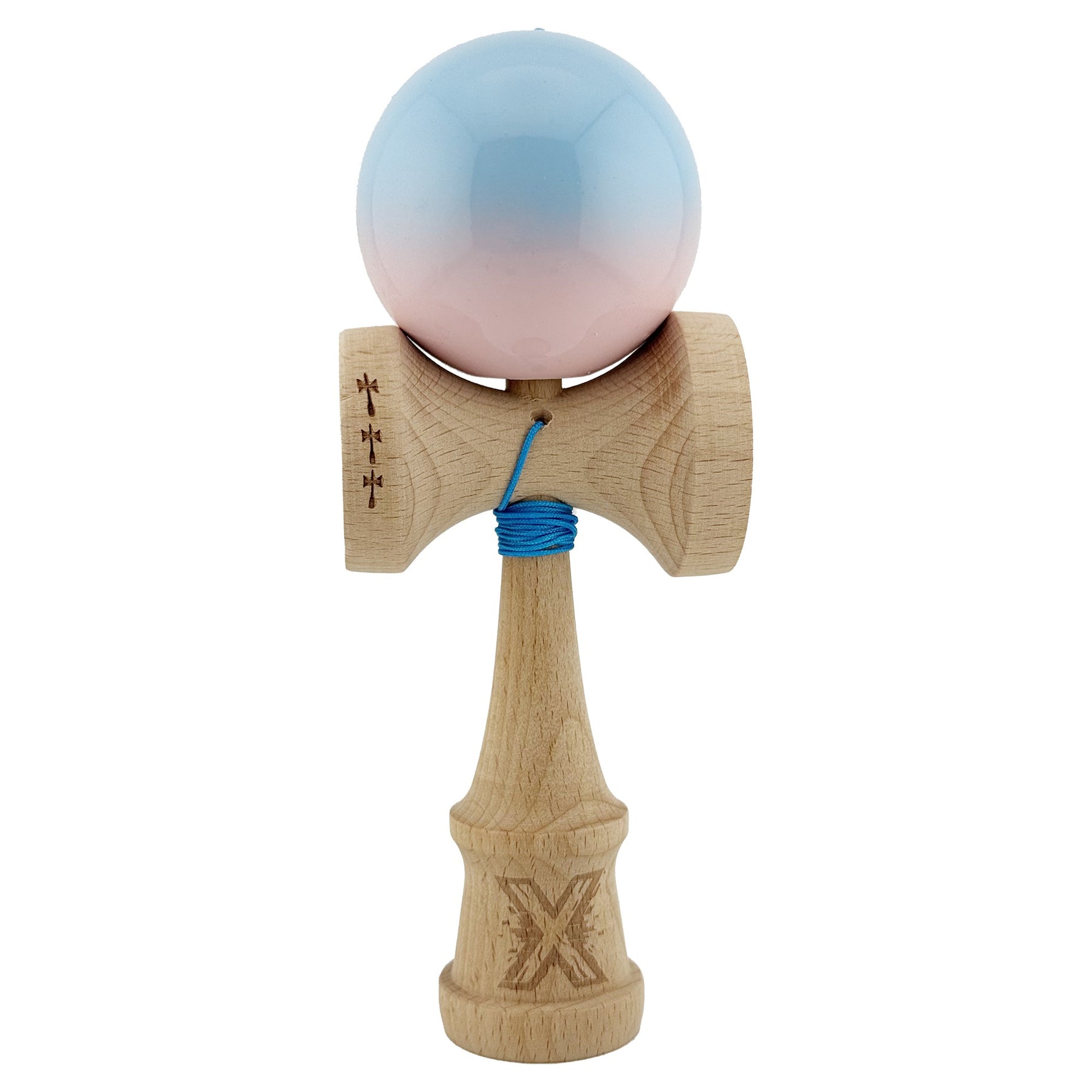 Kendama X Originala, Profesionala, Flippy, Big Cups V2, Super Sticky cu Cupe Mari, din lemn 18 cm, Rulment Metalic cu