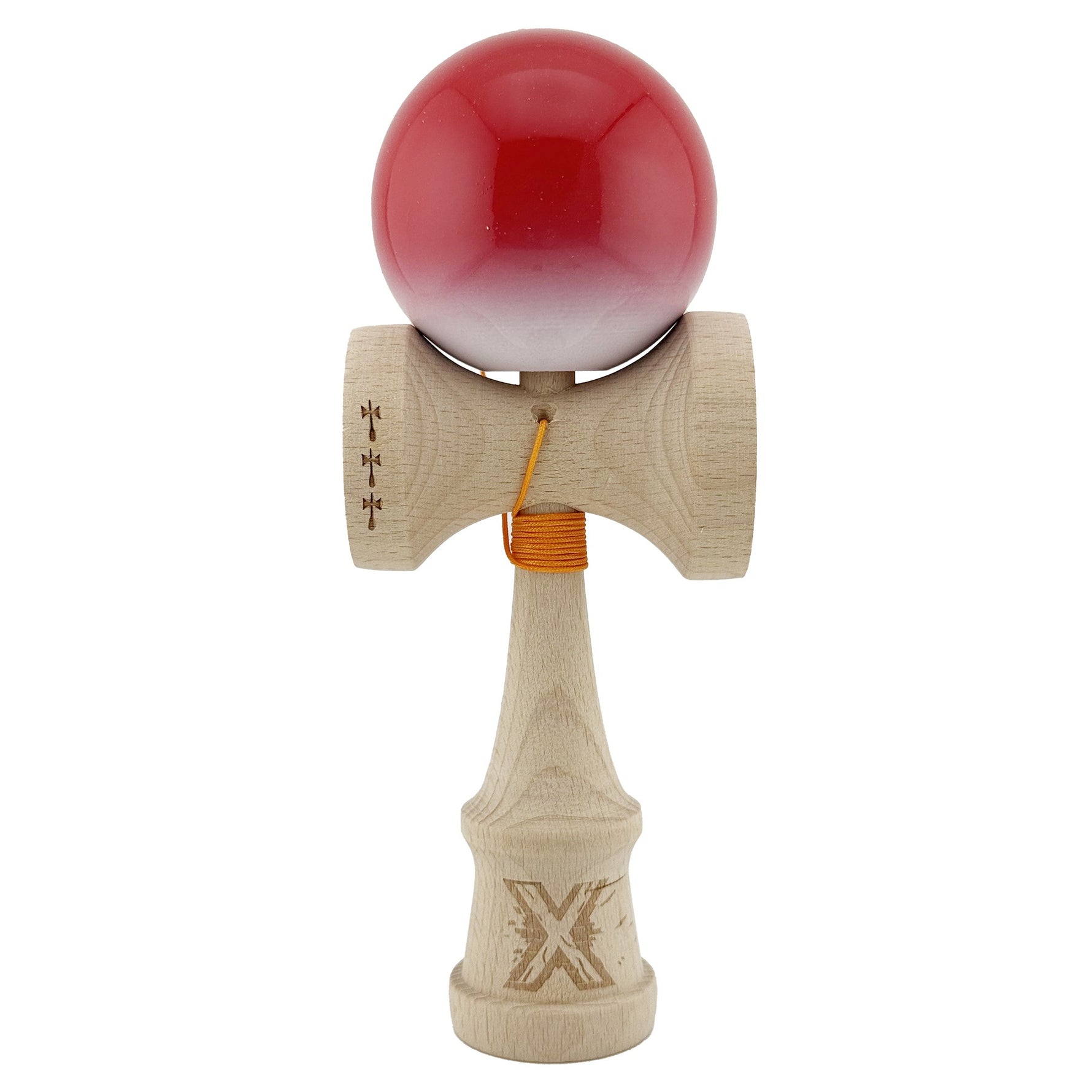 Kendama X Originala, Profesionala, Flippy, Big Cups V2, Super Sticky cu Cupe Mari, din lemn 18 cm, Rulment Metalic cu