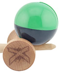 Kendama X Originala, Profesionala, Flippy, Big Cups V2, Super Sticky cu Cupe Mari, Rulment Metalic, din lemn 18 cm, Ata