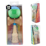 Kendama X Originala, Profesionala, Flippy, Big Cups V2, Super Sticky cu Cupe Mari, Rulment Metalic, din lemn 18 cm, Ata