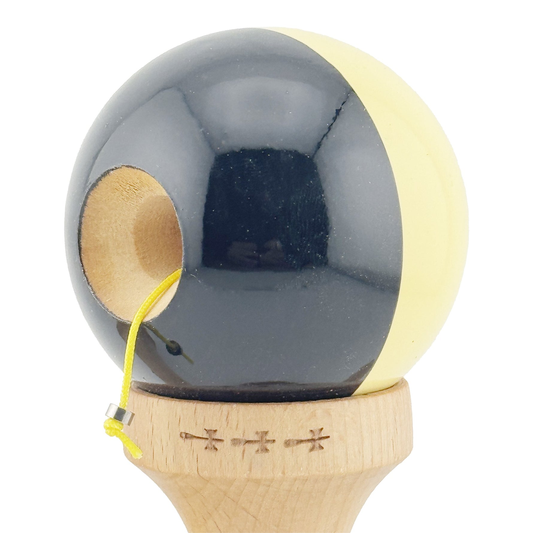 Kendama X Originala, Profesionala, Flippy, Big Cups V2, Super Sticky cu Cupe Mari, Rulment Metalic, din lemn 18 cm, Ata