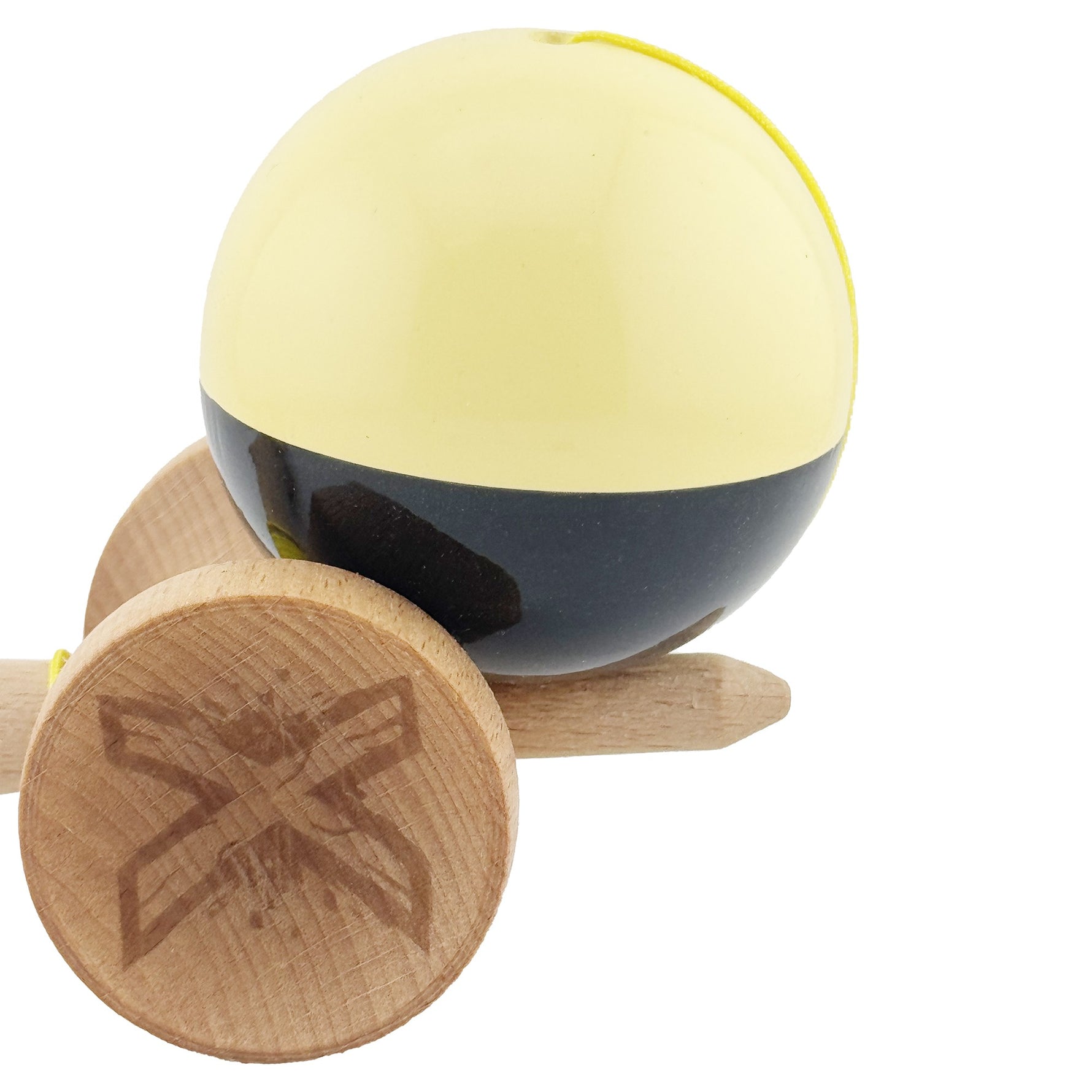 Kendama X Originala, Profesionala, Flippy, Big Cups V2, Super Sticky cu Cupe Mari, Rulment Metalic, din lemn 18 cm, Ata