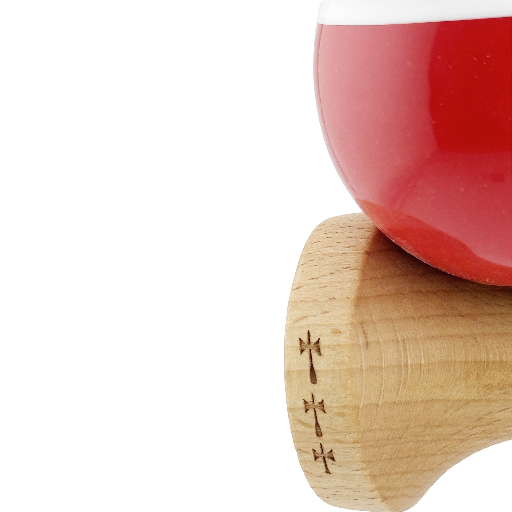 Kendama X Originala, Profesionala, Flippy, Big Cups V2, Super Sticky cu Cupe Mari, Rulment Metalic, din lemn 18 cm, Ata