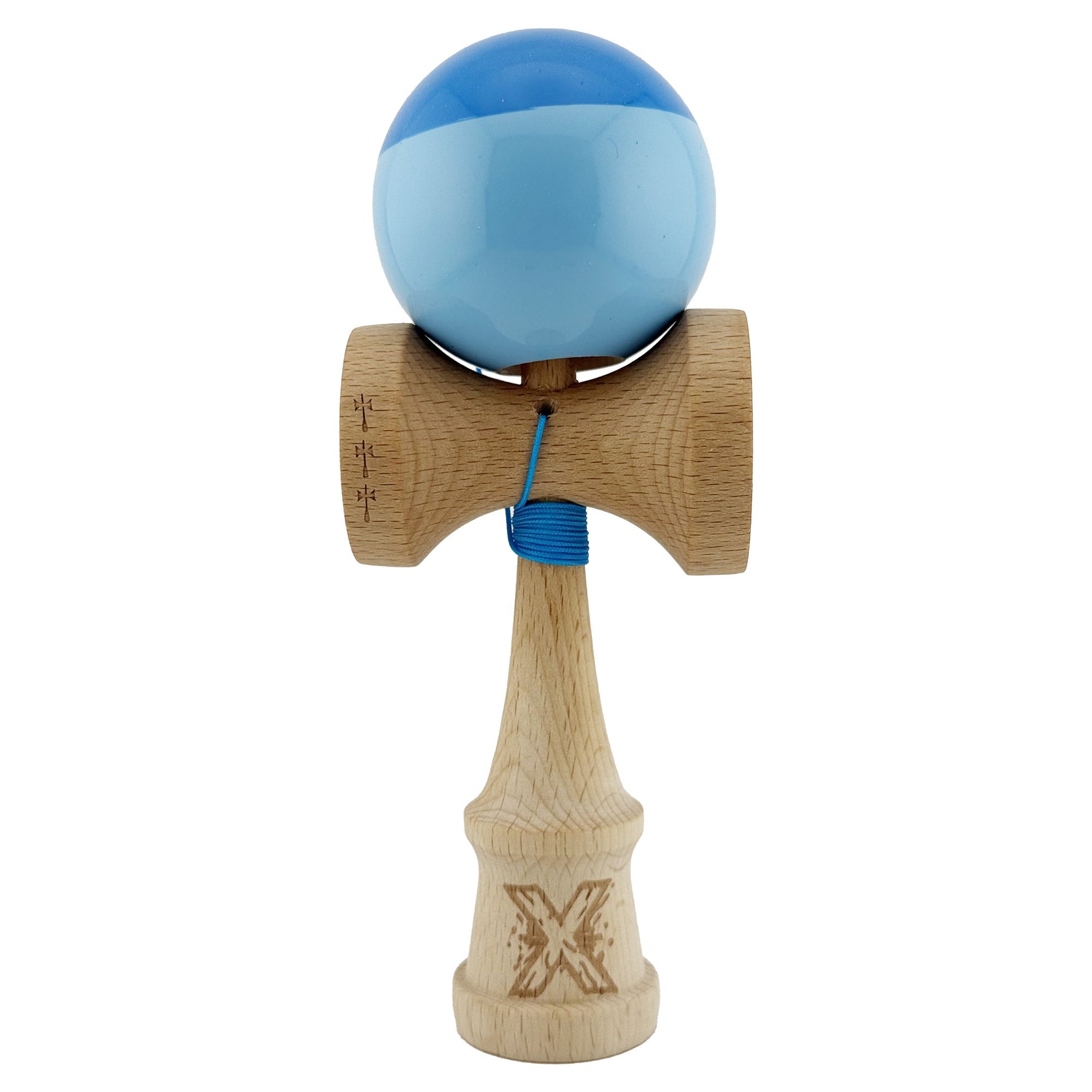 Kendama X Originala, Profesionala, Flippy, Big Cups V2, Super Sticky cu Cupe Mari, Rulment Metalic, din lemn 18 cm, Ata