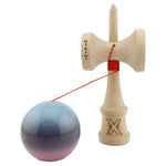 Kendama X Originala, Profesionala, Flippy, Big Cups V2, Super Sticky Cupe Mari, Rulment Metalic cu Ata 55 cm, Albastru