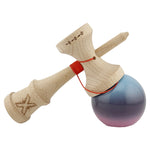 Kendama X Originala, Profesionala, Flippy, Big Cups V2, Super Sticky Cupe Mari, Rulment Metalic cu Ata 55 cm, Albastru