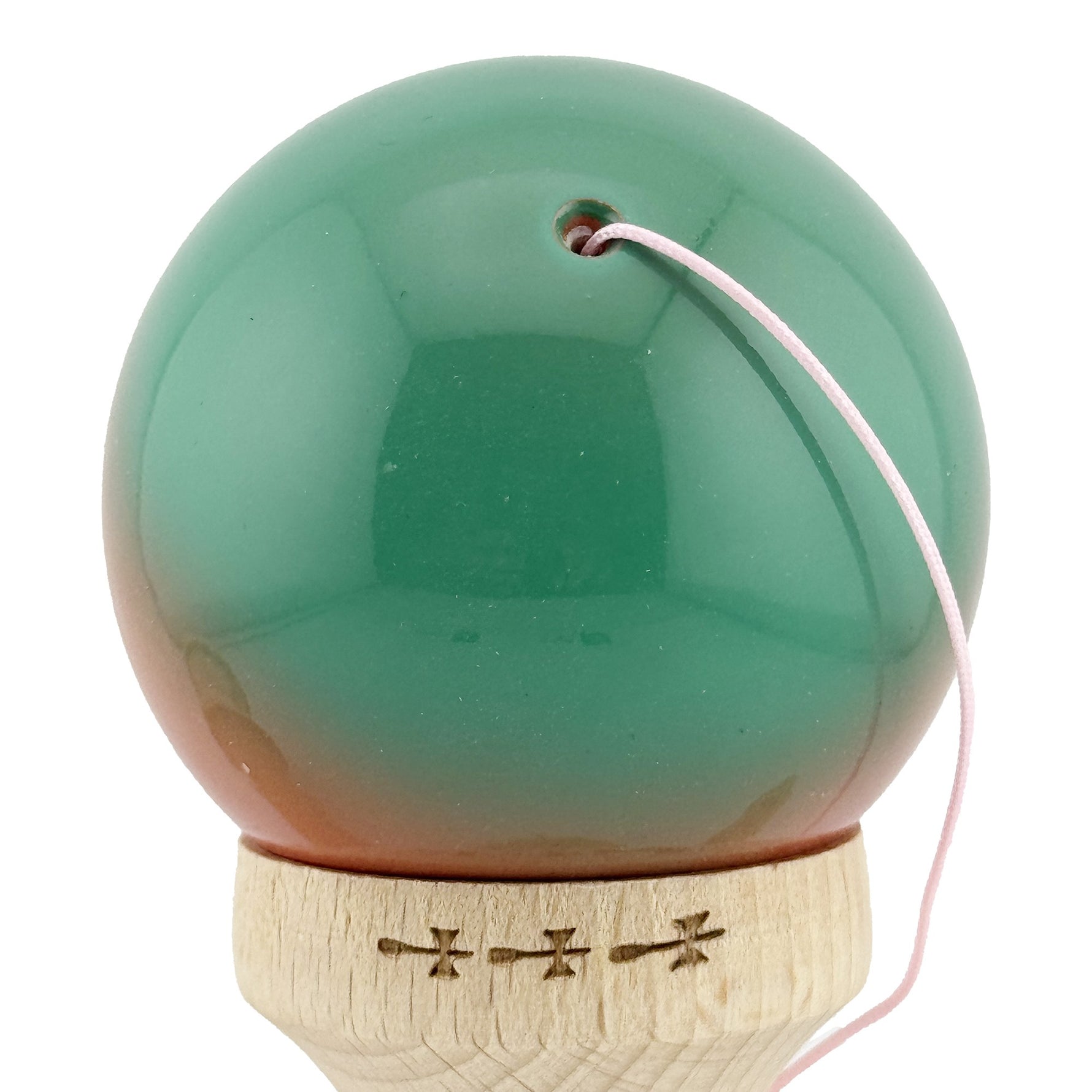 Kendama X Originala, Profesionala, Flippy, Big Cups V2, Super Sticky Cupe Mari, Rulment Metalic cu Ata 55 cm, Rosu/Verde