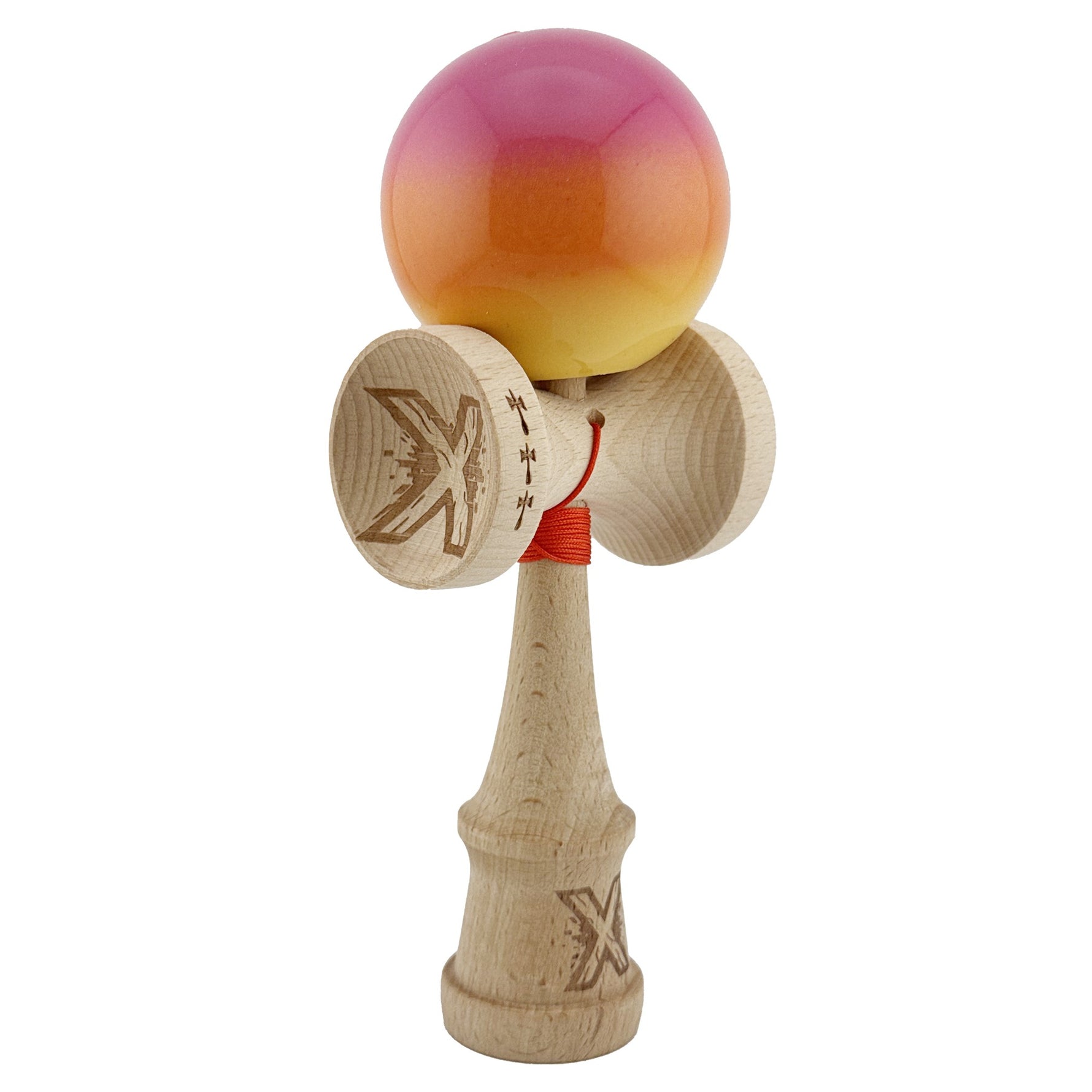 Kendama X Originala, Profesionala, Flippy, Big Cups V2, Super Sticky Cupe Mari, Rulment Metalic cu Ata 55 cm,
