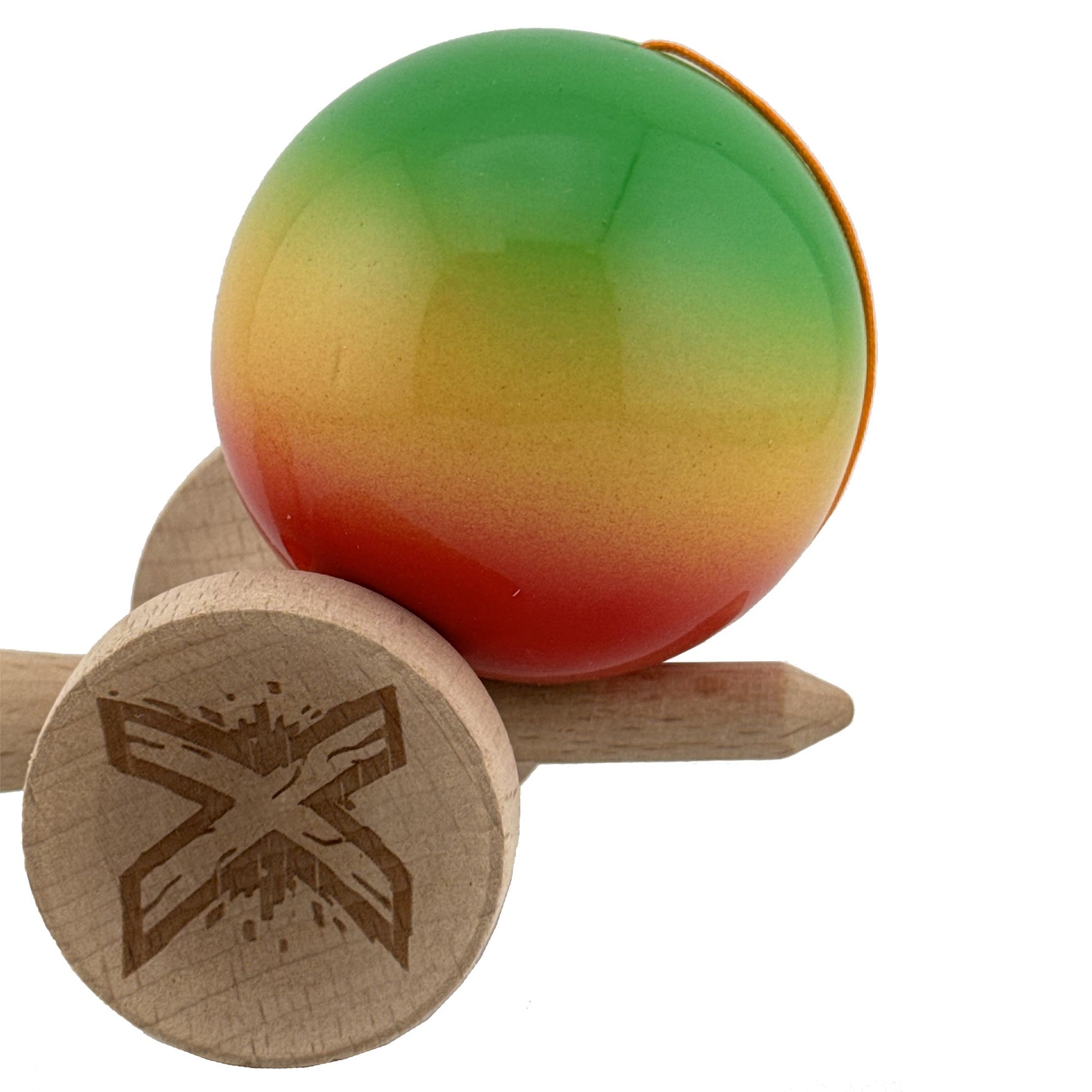Kendama X Originala, Profesionala, Flippy, Big Cups V2, Super Sticky Cupe Mari, Rulment Metalic cu Ata 55 cm,