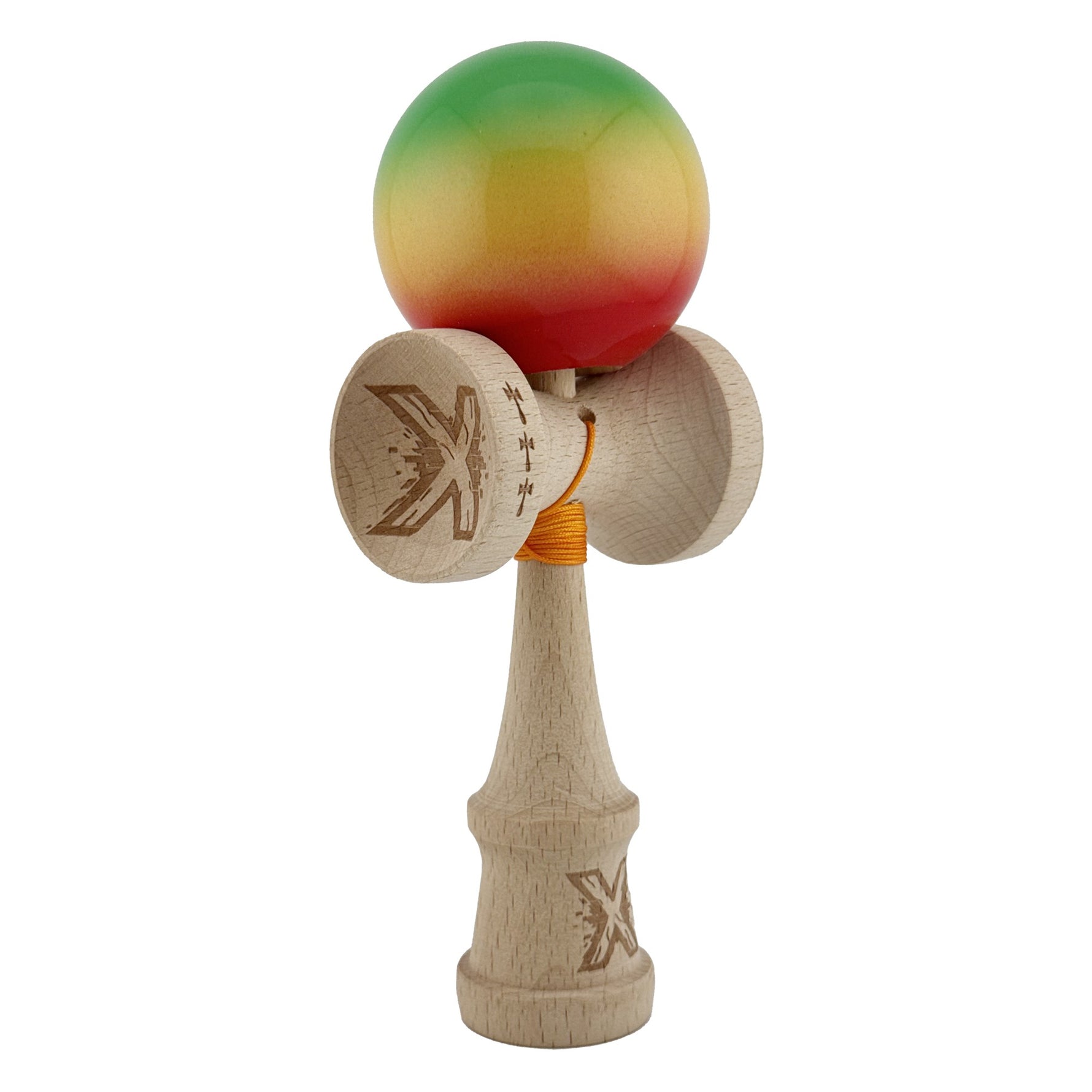 Kendama X Originala, Profesionala, Flippy, Big Cups V2, Super Sticky Cupe Mari, Rulment Metalic cu Ata 55 cm,