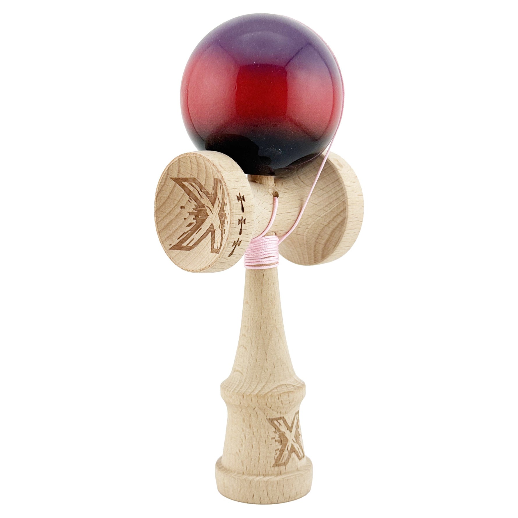 Kendama X Originala, Profesionala, Flippy, Big Cups V2, Super Sticky Cupe Mari, Rulment Metalic cu Ata 55 cm,