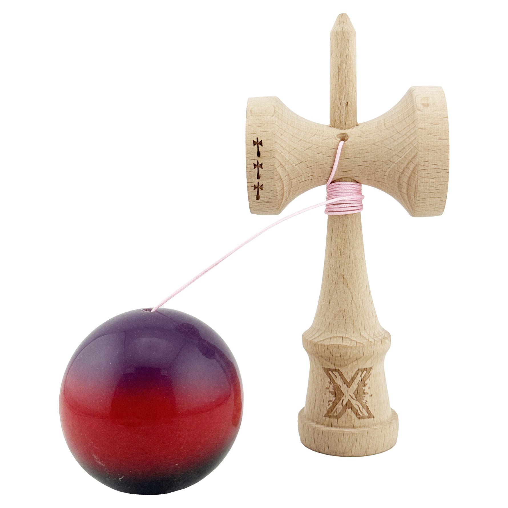 Kendama X Originala, Profesionala, Flippy, Big Cups V2, Super Sticky Cupe Mari, Rulment Metalic cu Ata 55 cm,