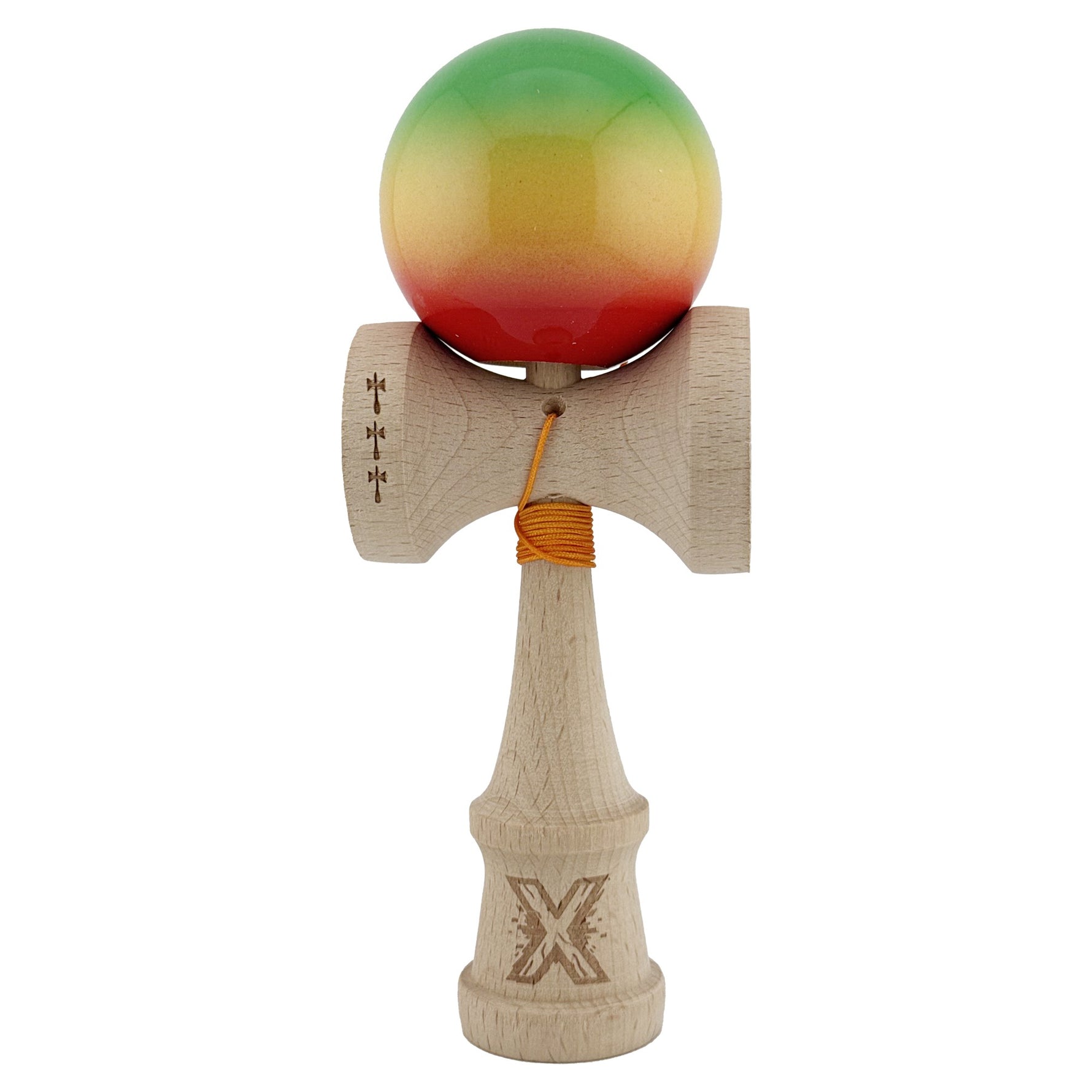 Kendama X Originala, Profesionala, Flippy, Big Cups V2, Super Sticky Cupe Mari, Rulment Metalic cu Ata 55 cm,