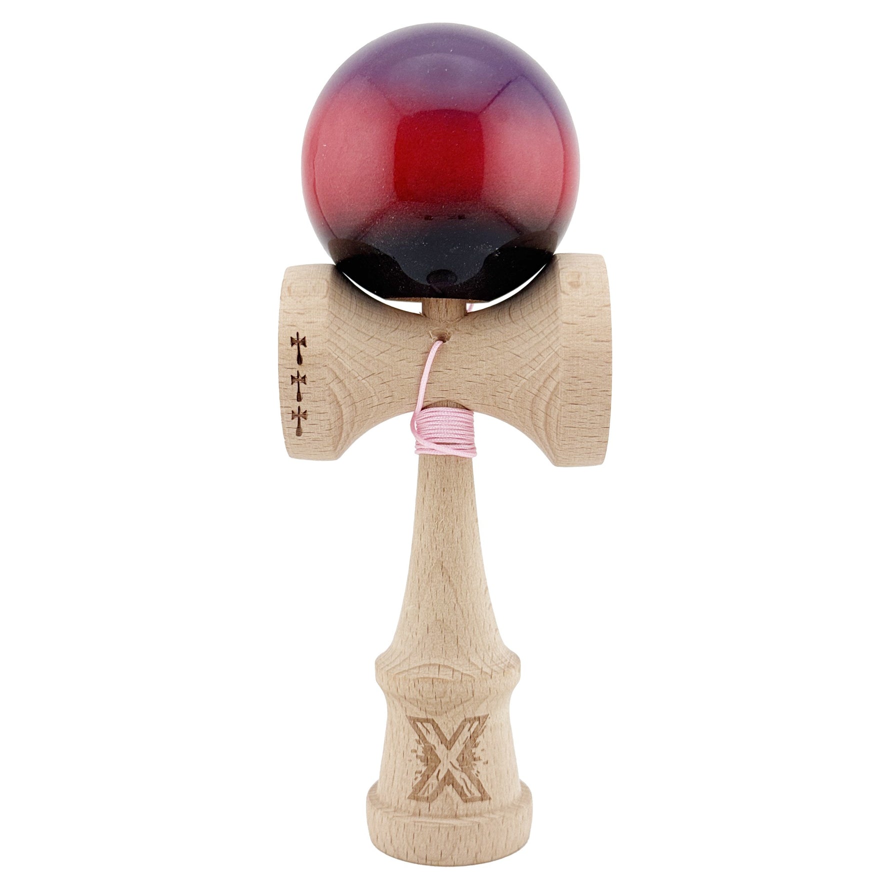 Kendama X Originala, Profesionala, Flippy, Big Cups V2, Super Sticky Cupe Mari, Rulment Metalic cu Ata 55 cm,