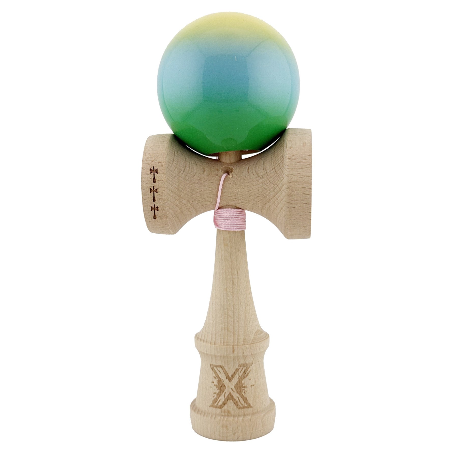 Kendama X Originala, Profesionala, Flippy, Big Cups V2, Super Sticky Cupe Mari, Rulment Metalic cu Ata 55 cm,