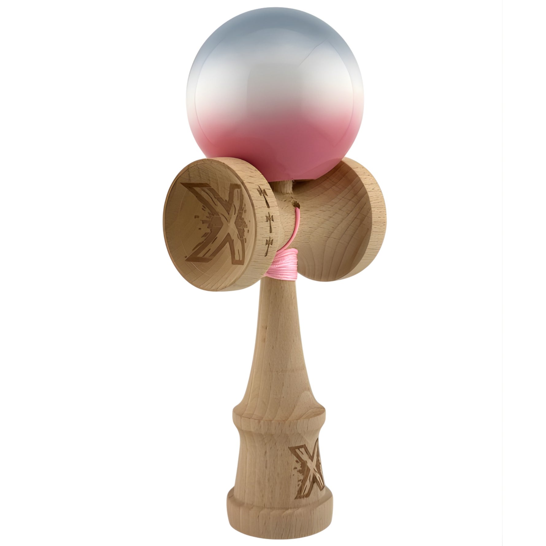 Kendama X Originala, Profesionala, Flippy, Big Cups V2, Super Sticky Cupe Mari, Rulment Metalic cu Ata 55 cm, Gradient
