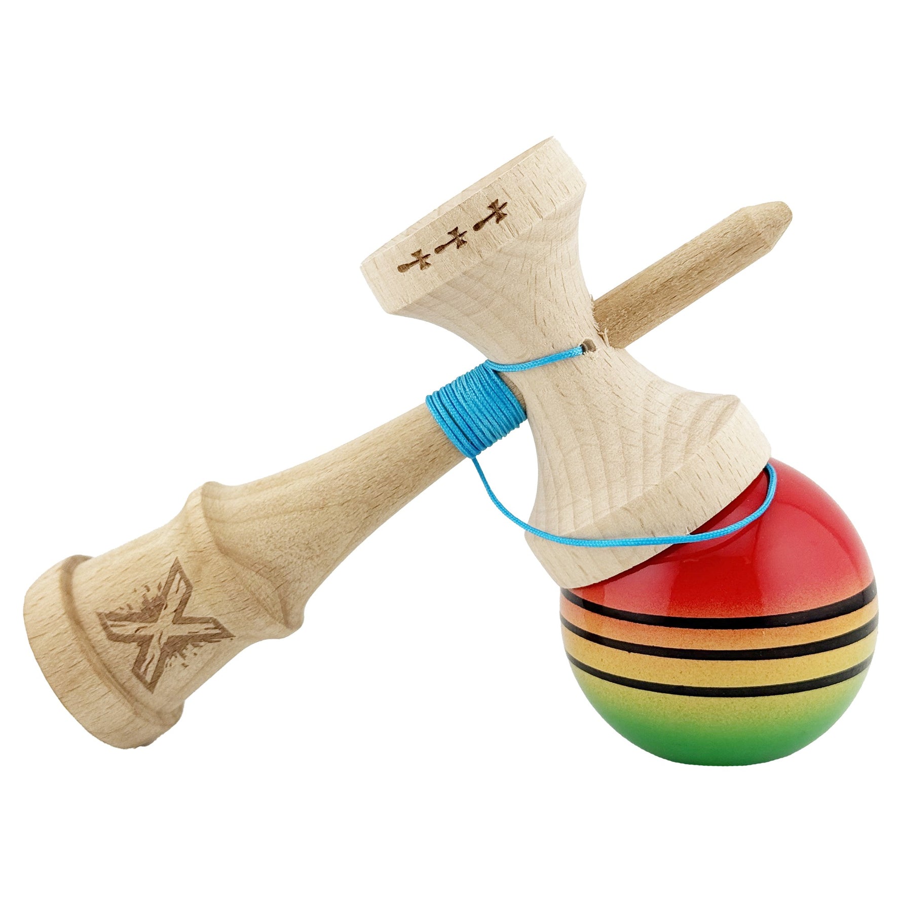 Kendama X Originala, Profesionala, Flippy, Big Cups V2, Super Sticky Legendary Cupe Mari, Rulment Metalic cu Ata 55 cm,