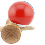 Kendama X Originala, Profesionala, Flippy, Big Cups V2, Super Sticky cu Cupe Mari, din lemn 18 cm, Rulment Metalic cu