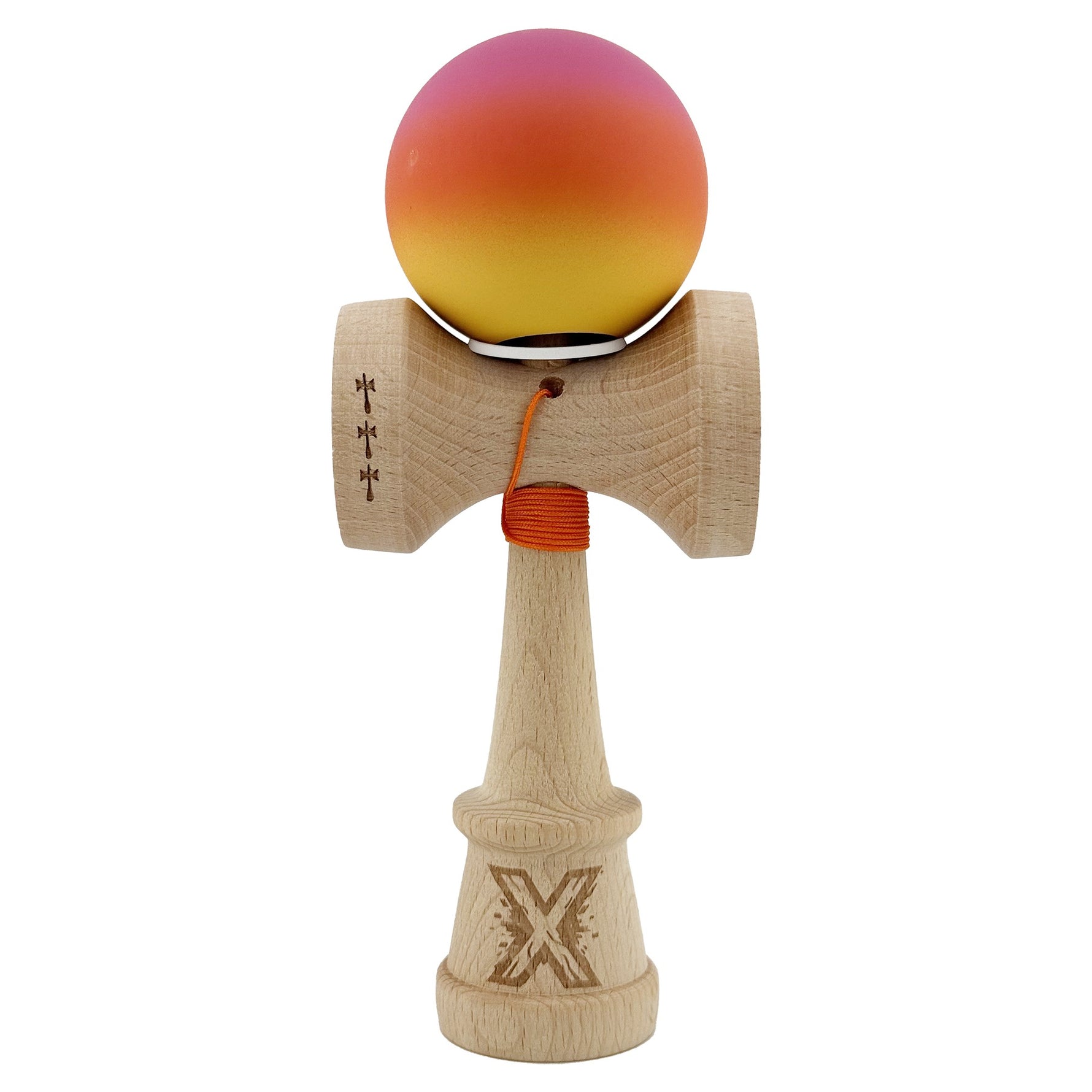 Kendama X Originala, Profesionala, Flippy, Cupe Mari KING SIZE V3, Rubber Grip, Gaura in Baza, Rulment Metalic, din
