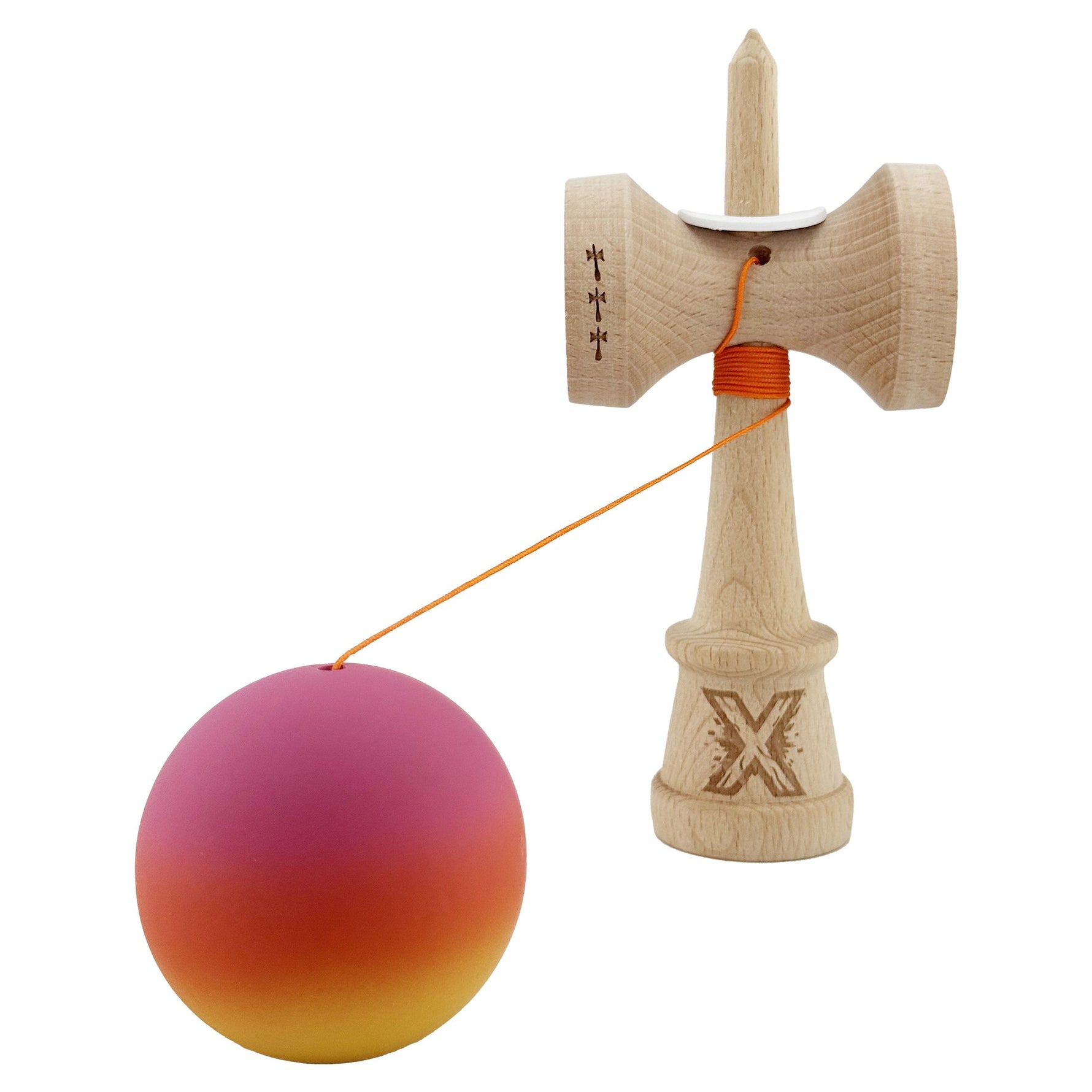 Kendama X Originala, Profesionala, Flippy, Cupe Mari KING SIZE V3, Rubber Grip, Gaura in Baza, Rulment Metalic, din