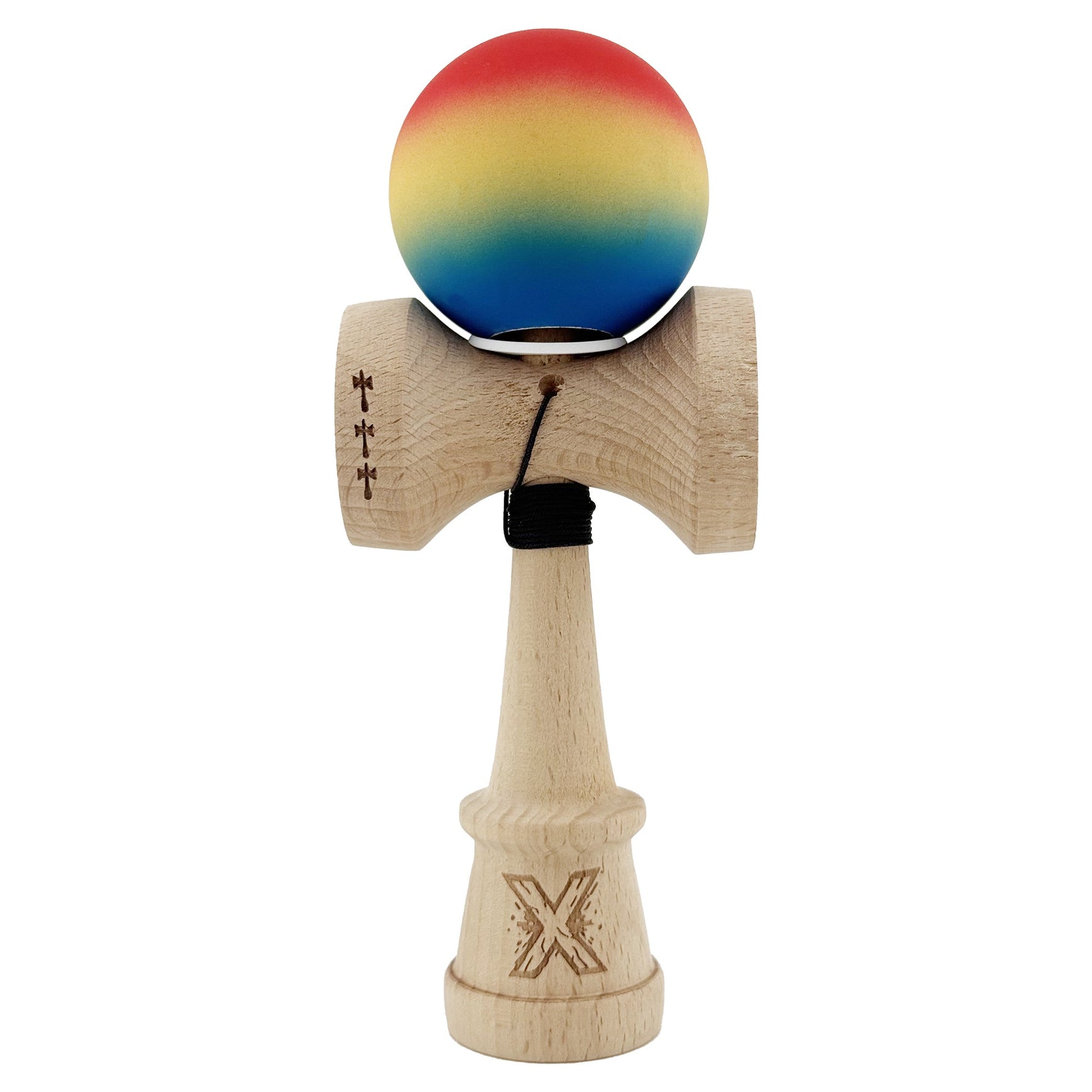 Kendama X Originala, Profesionala, Flippy, Cupe Mari KING SIZE V3, Rubber Grip, Gaura in Baza, Rulment Metalic, din