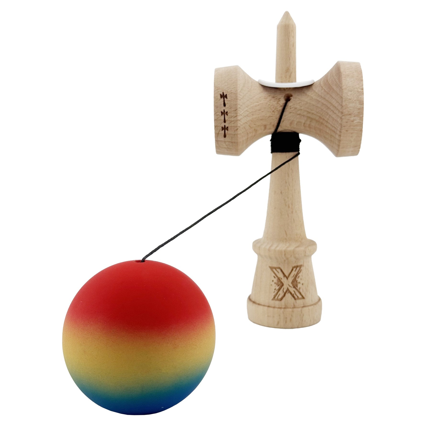 Kendama X Originala, Profesionala, Flippy, Cupe Mari KING SIZE V3, Rubber Grip, Gaura in Baza, Rulment Metalic, din