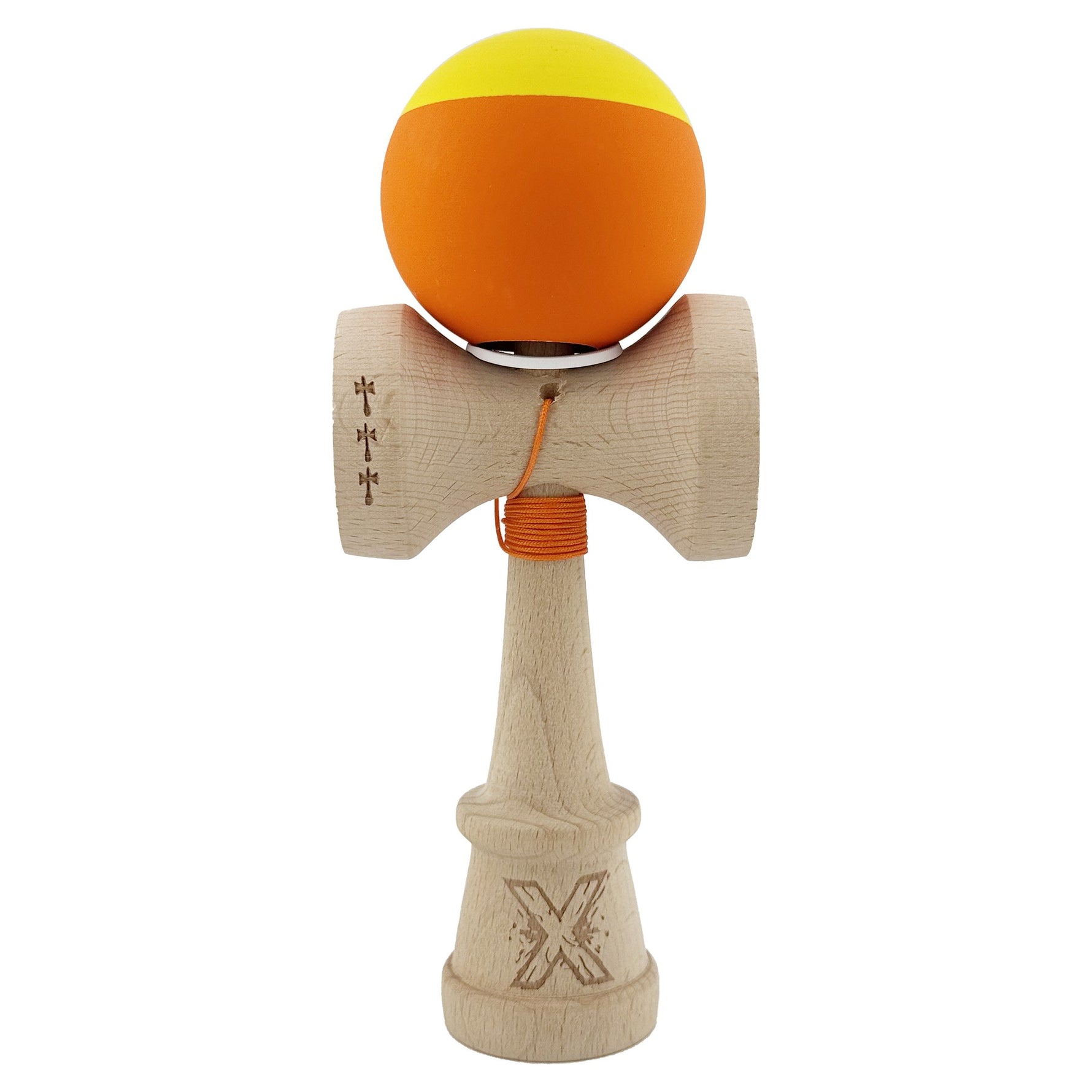 Kendama X Originala, Profesionala, Flippy, Rubber Grip, Cupe Mari KING SIZE V3, Gaura in Baza, Rulment Metalic, din