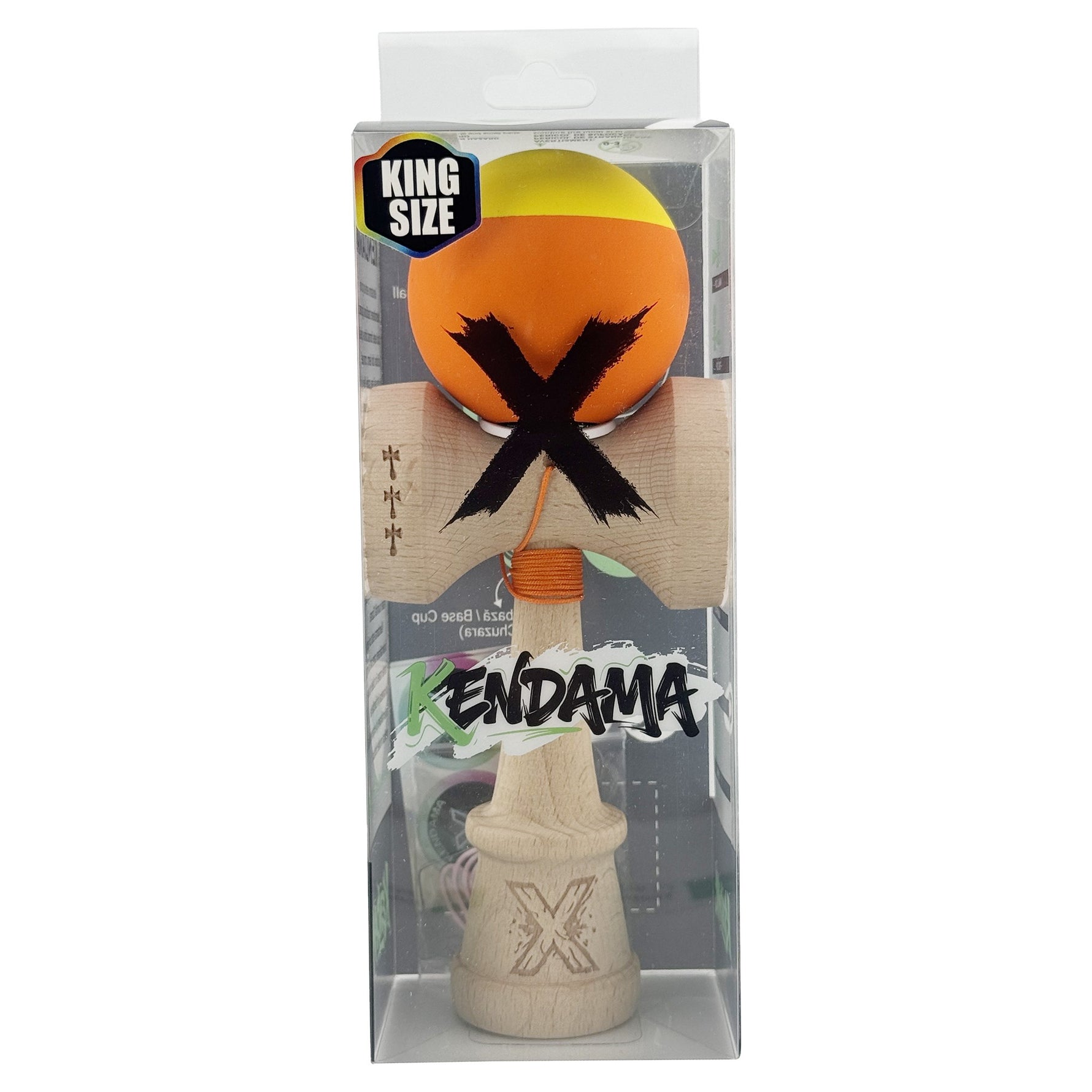 Kendama X Originala, Profesionala, Flippy, Rubber Grip, Cupe Mari KING SIZE V3, Gaura in Baza, Rulment Metalic, din